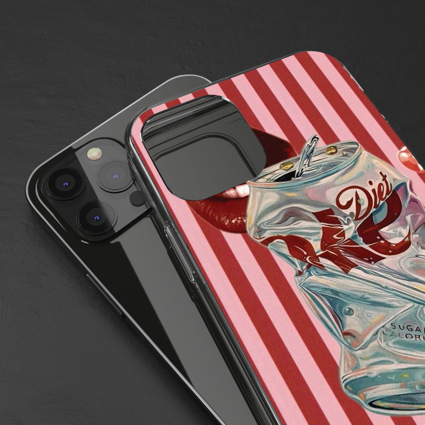 Diet Cola Crush Clear Phone Case – Retro Soda Pop Design