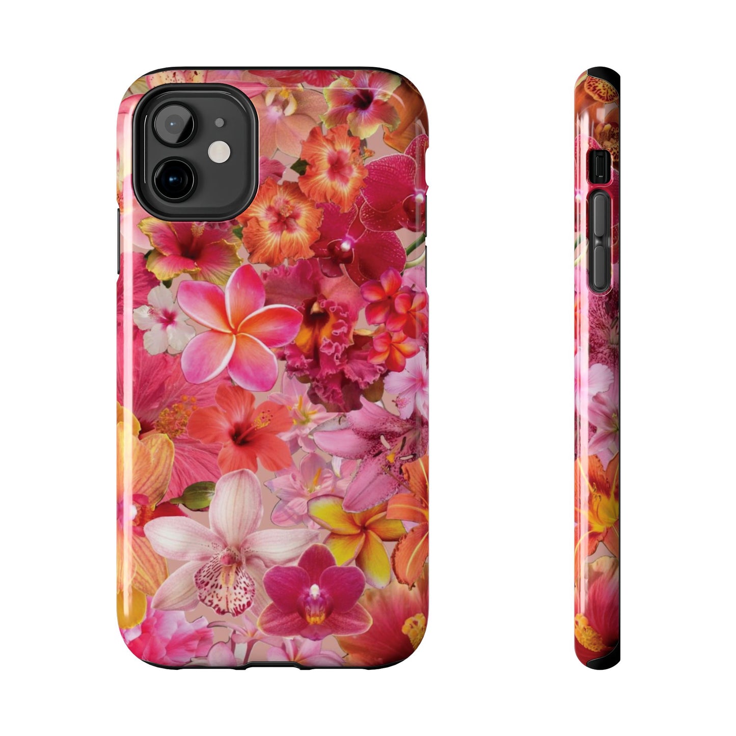 Tough Phone Case — Pink Tropical Floral Orchids Phone Cover