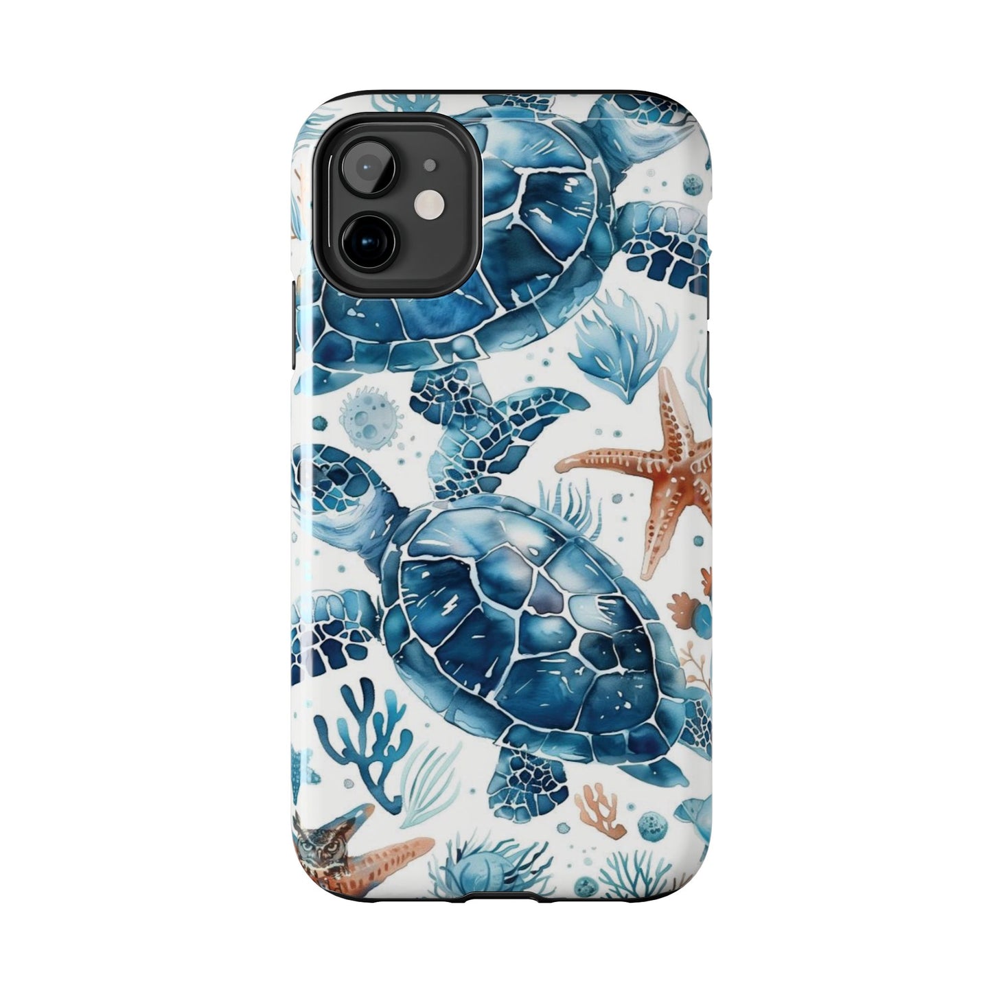 Sea Turtle Tough Phone Case — Blue Ocean Marine Life Protective Cover