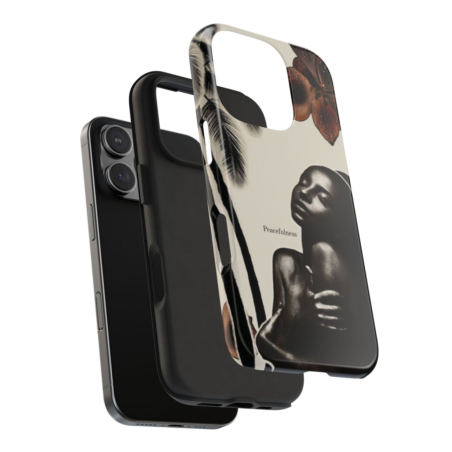 Tough Phone Case — "Peacefulness" Artistic Black Woman Floral Design