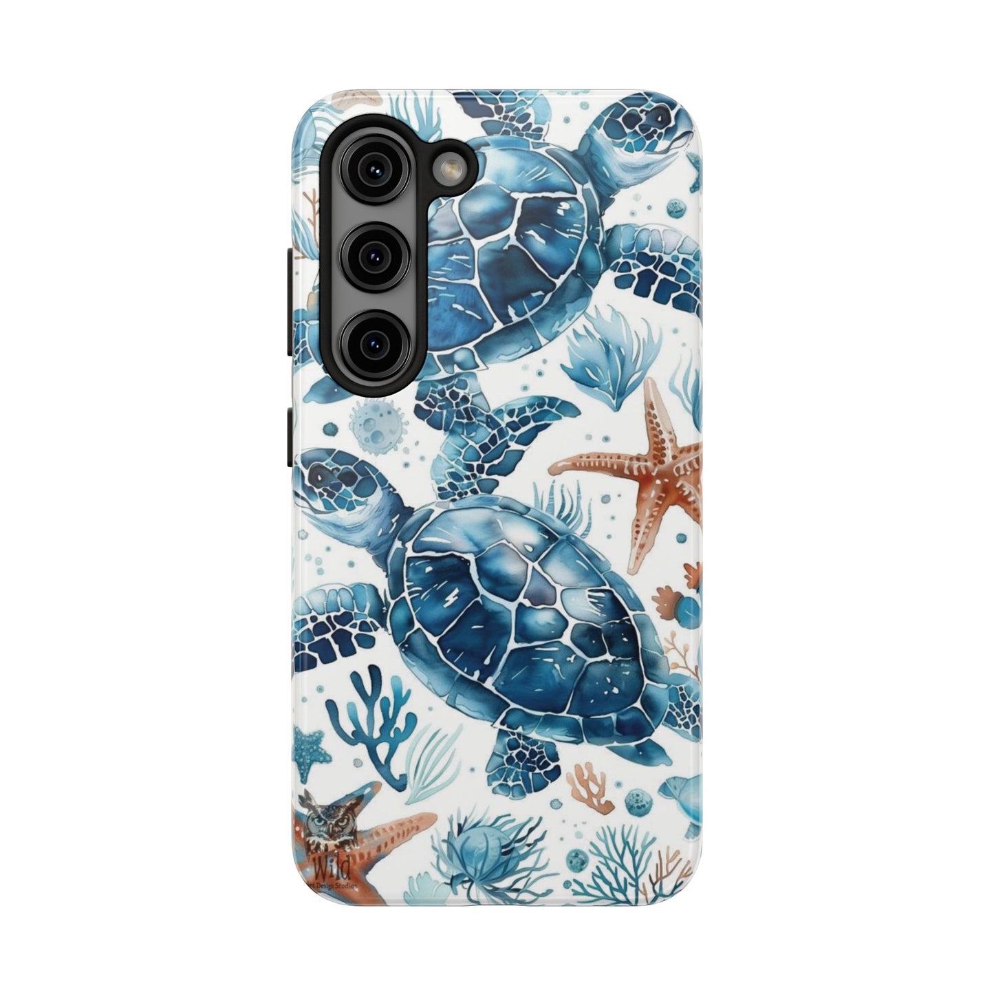 Sea Turtle Tough Phone Case — Blue Ocean Marine Life Protective Cover
