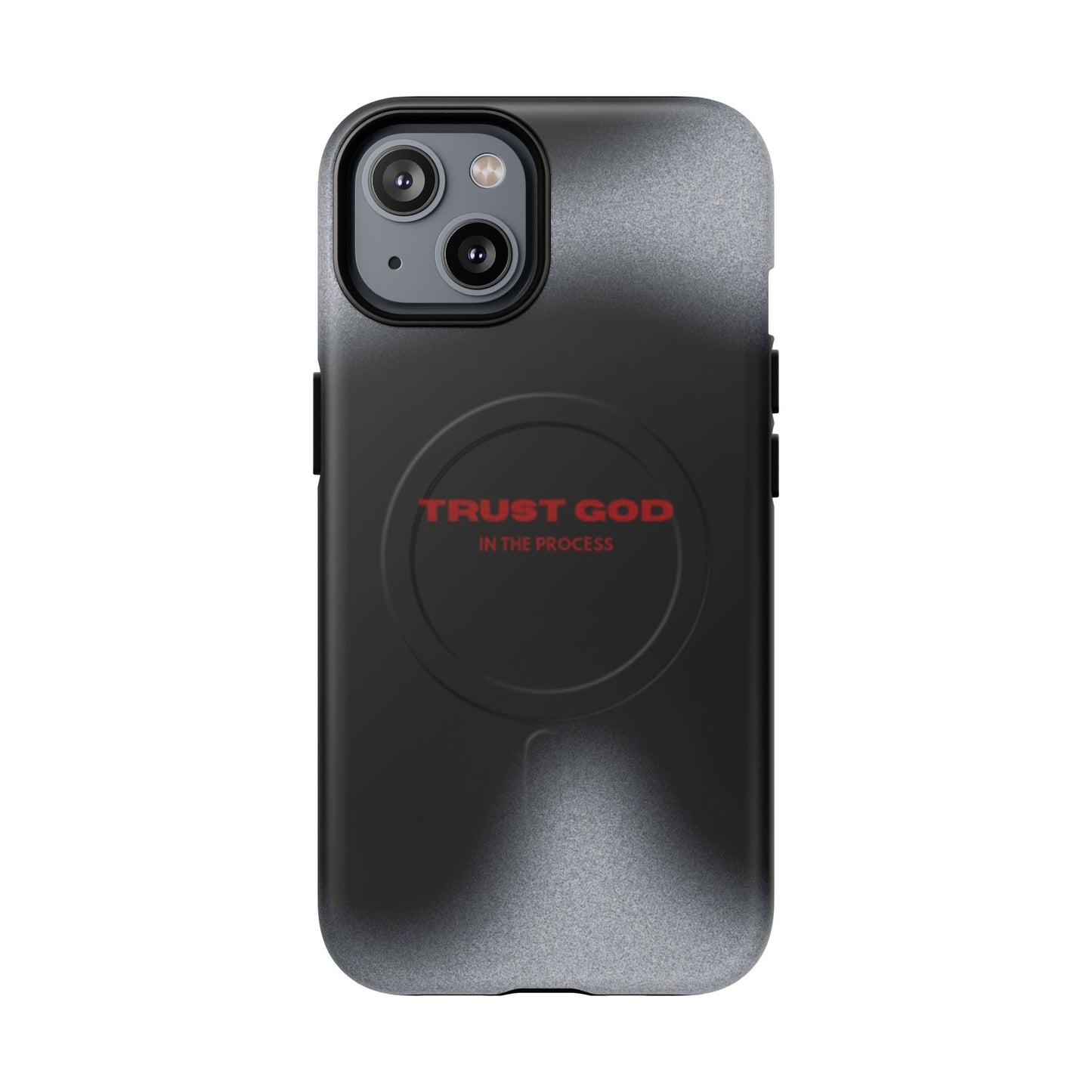 MagSafe Phone Case — "Trust God in the Process" Black Magnetic Tough Case