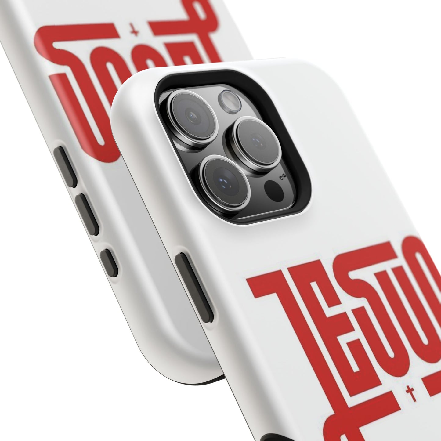 Jesus Magnetic Impact‑Resistant Phone Case — Bold Red Script Christian iPhone Cover