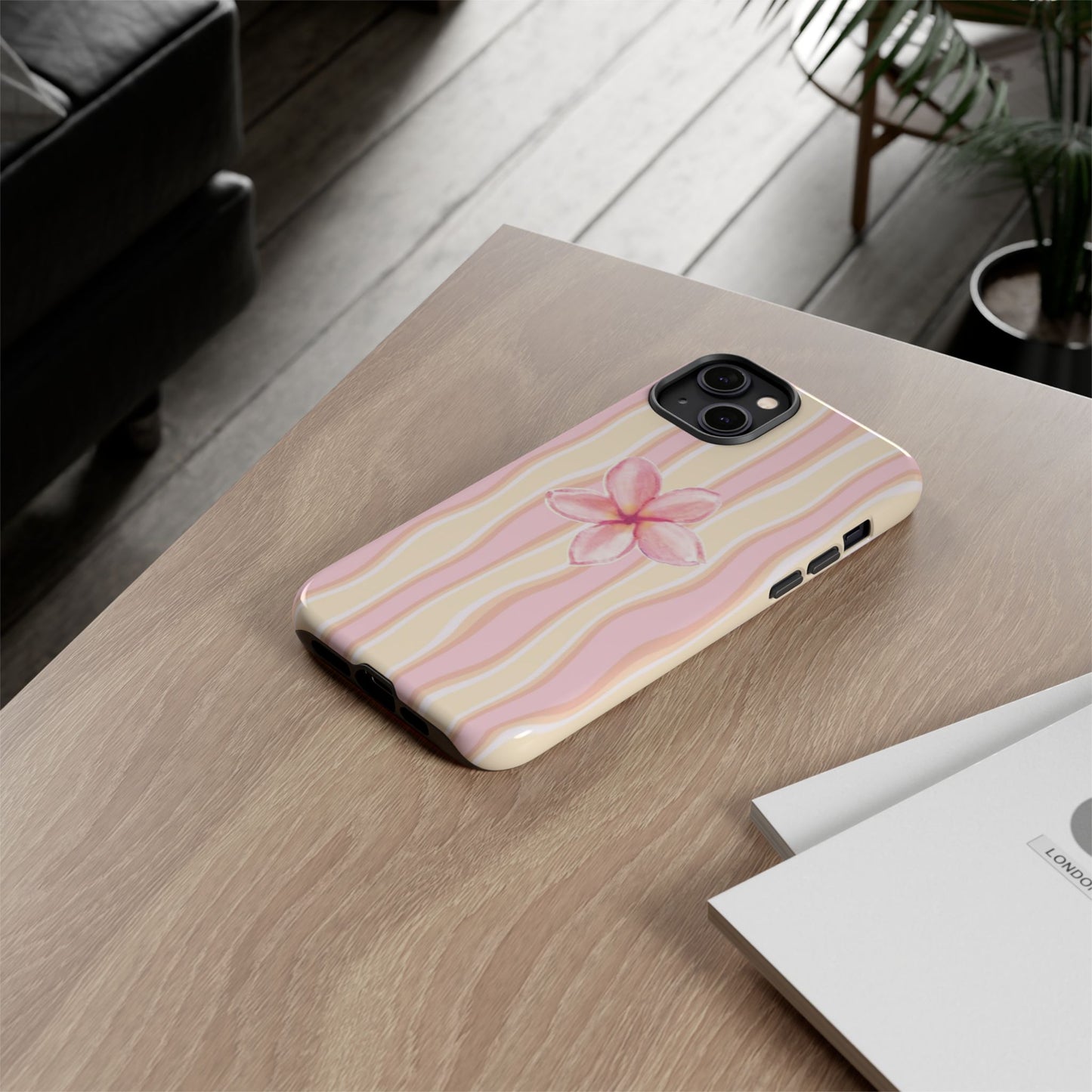 Pink Plumeria Phone Case - Tropical Floral Tough Phone Case