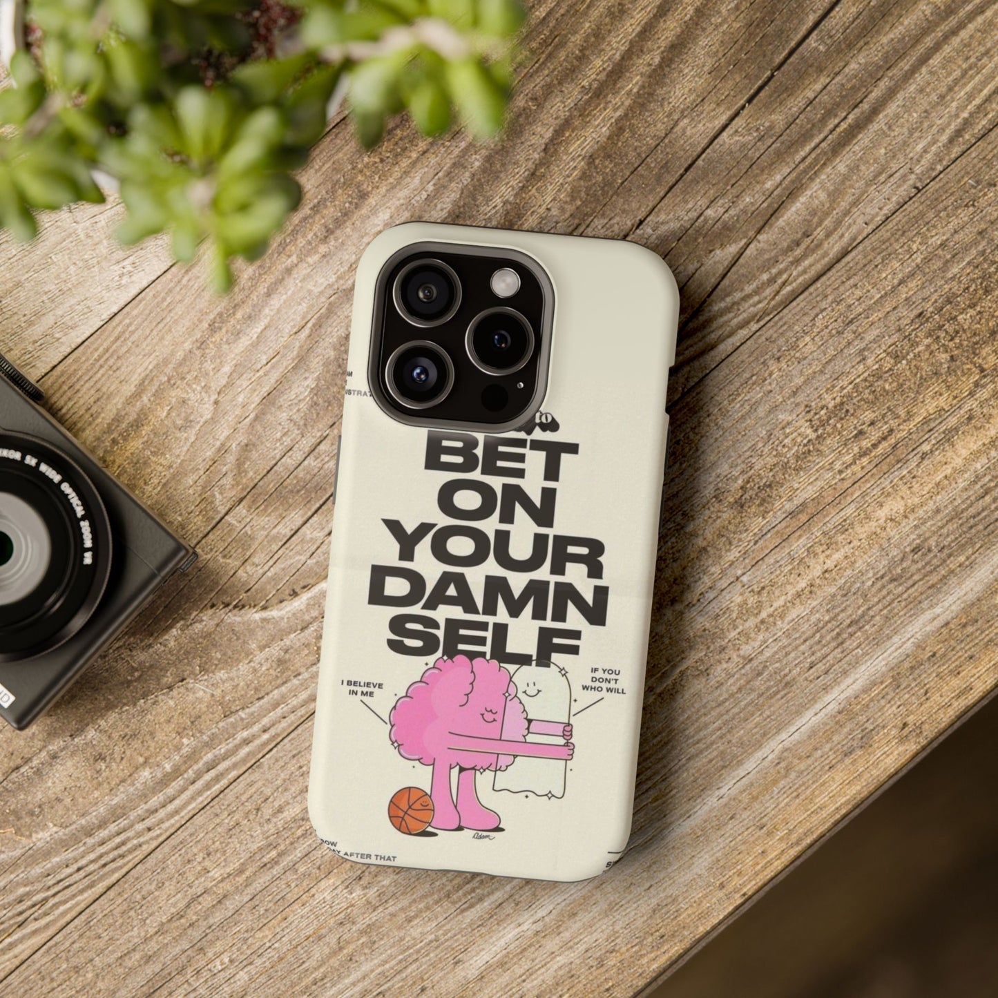 Magnetic Impact-Resistant Case — "Bet On Your Damn Self" Motivational Phone Cover