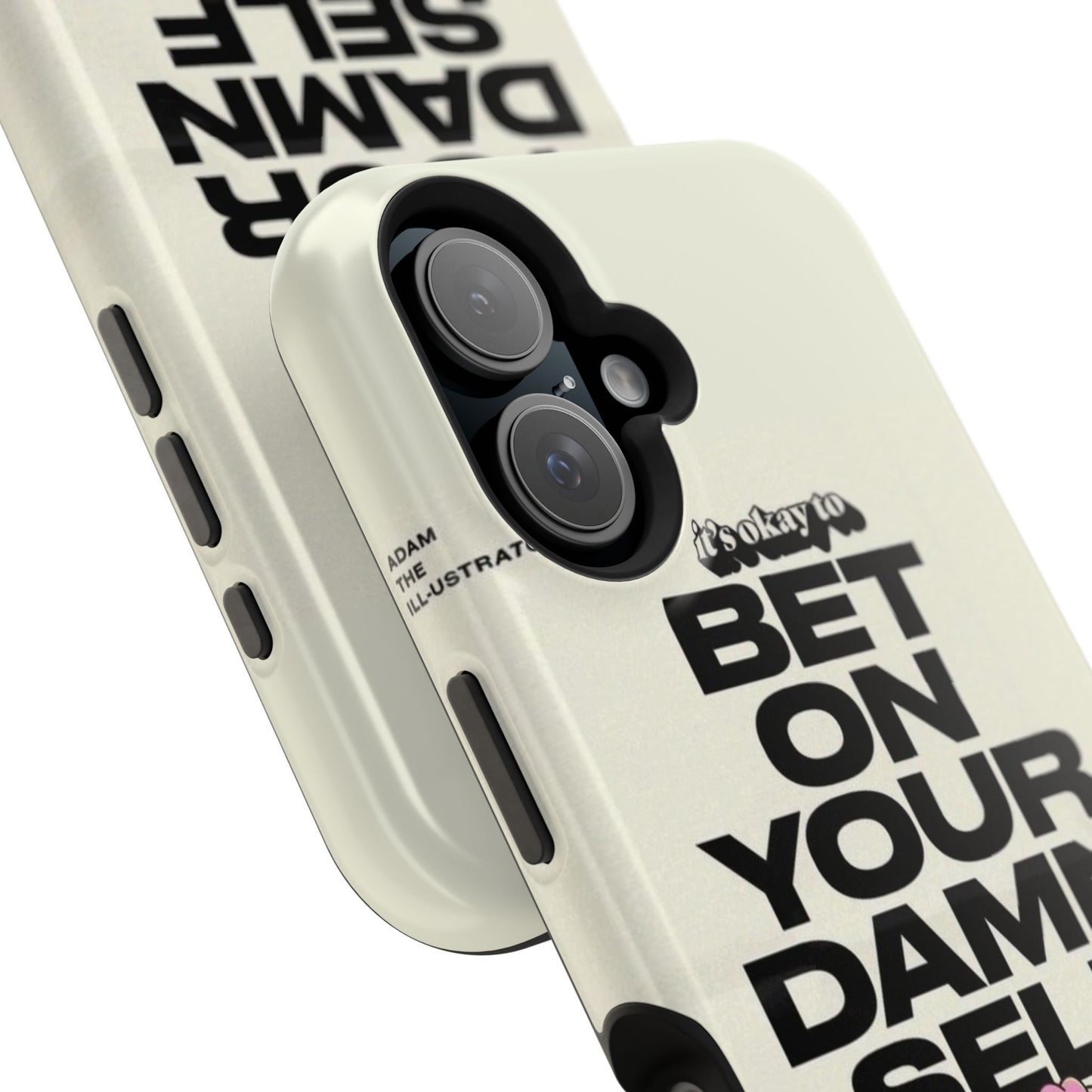 Magnetic Impact-Resistant Case — "Bet On Your Damn Self" Motivational Phone Cover