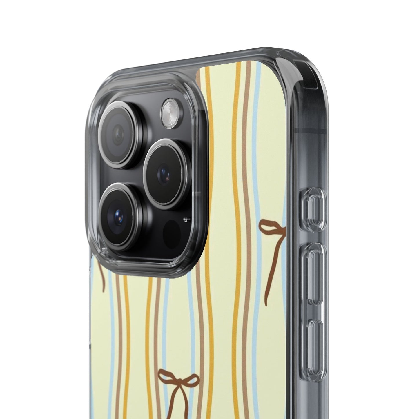 Ballet Ribbon Stripe Clear Impact Phone Case — Pastel Yellow Protective Cover