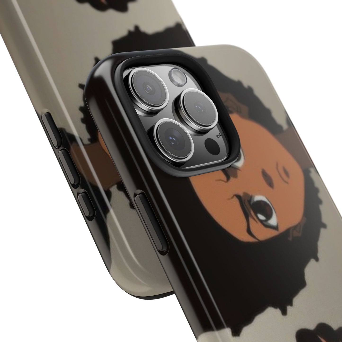 Tough Phone Case — Afro Anime Duo Face Design, Protective Shockproof Cover