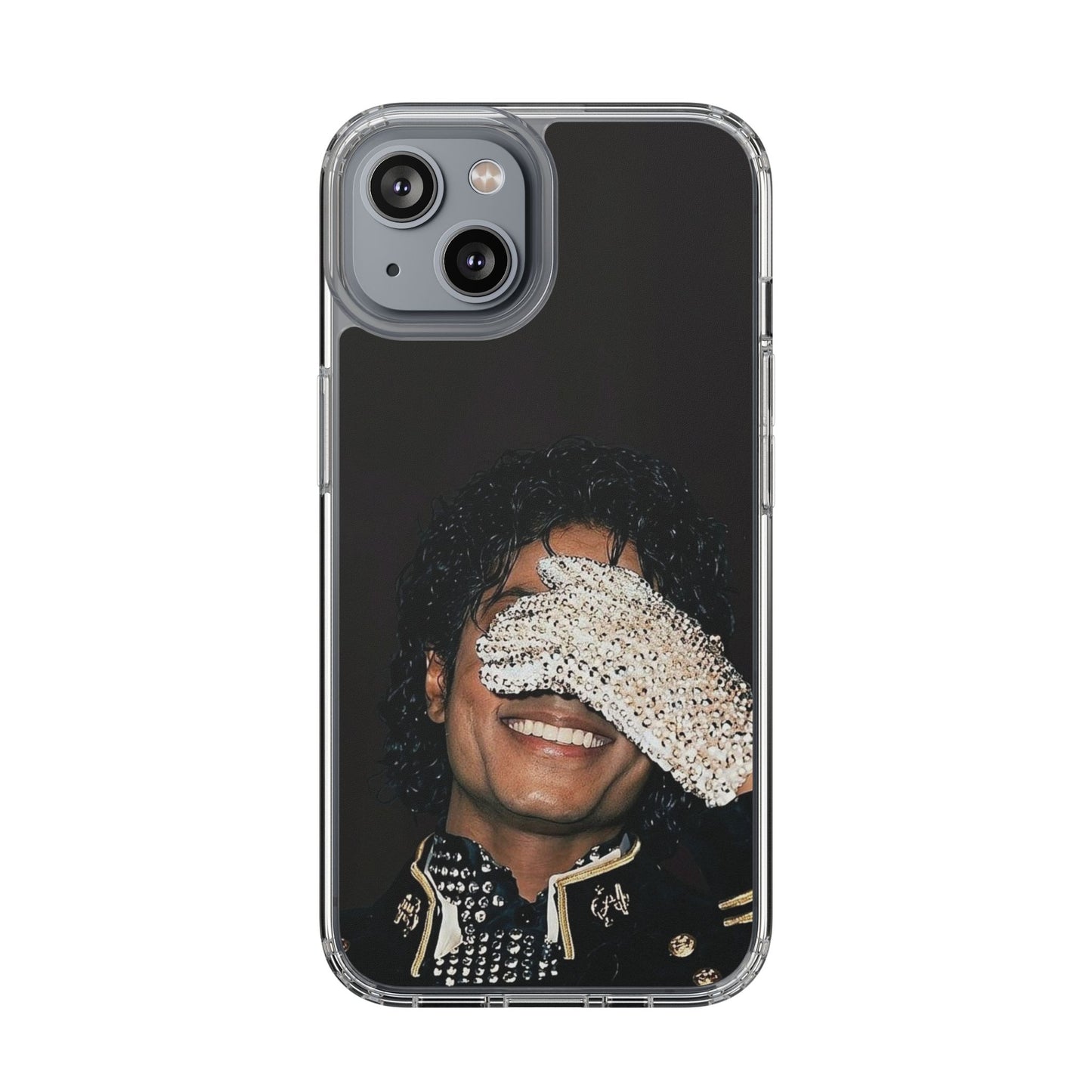 Michael Jackson Smiling Portrait Clear Phone Case — Retro Pop Icon Design