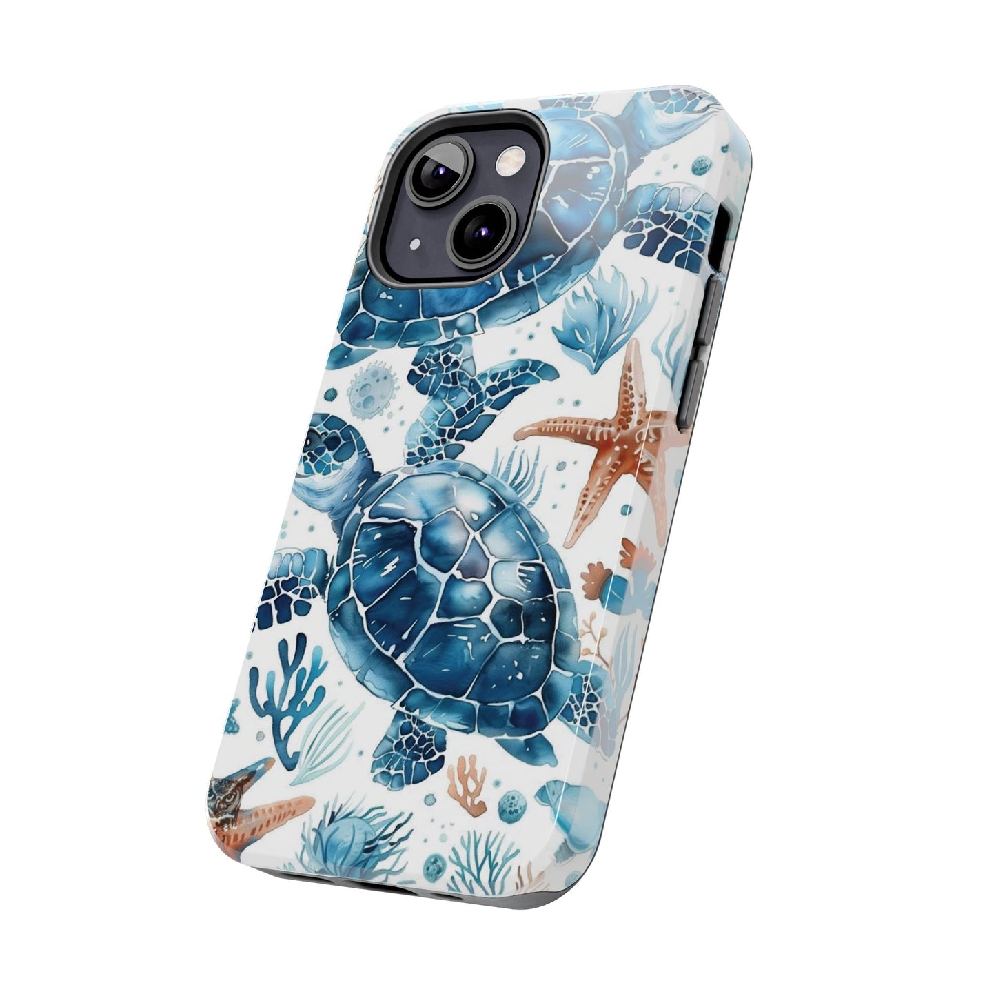 Sea Turtle Tough Phone Case — Blue Ocean Marine Life Protective Cover
