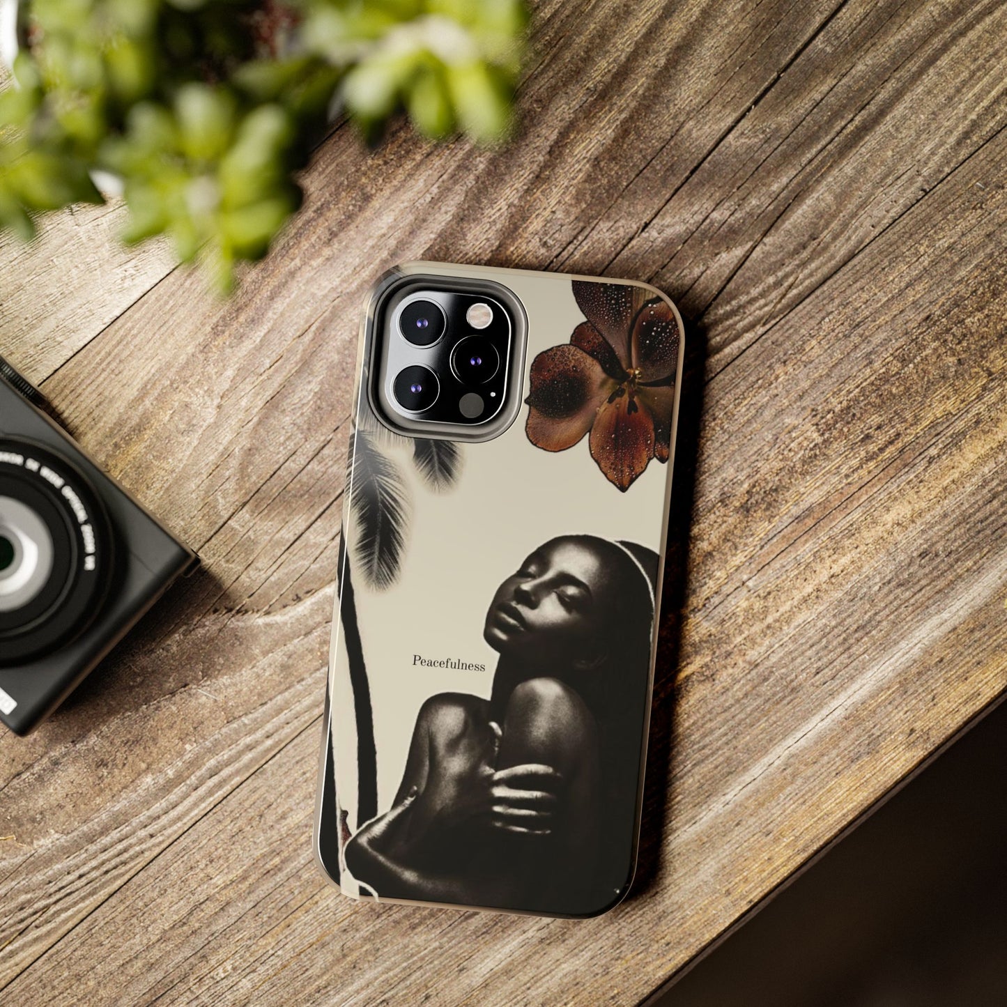 Tough Phone Case — "Peacefulness" Artistic Black Woman Floral Design