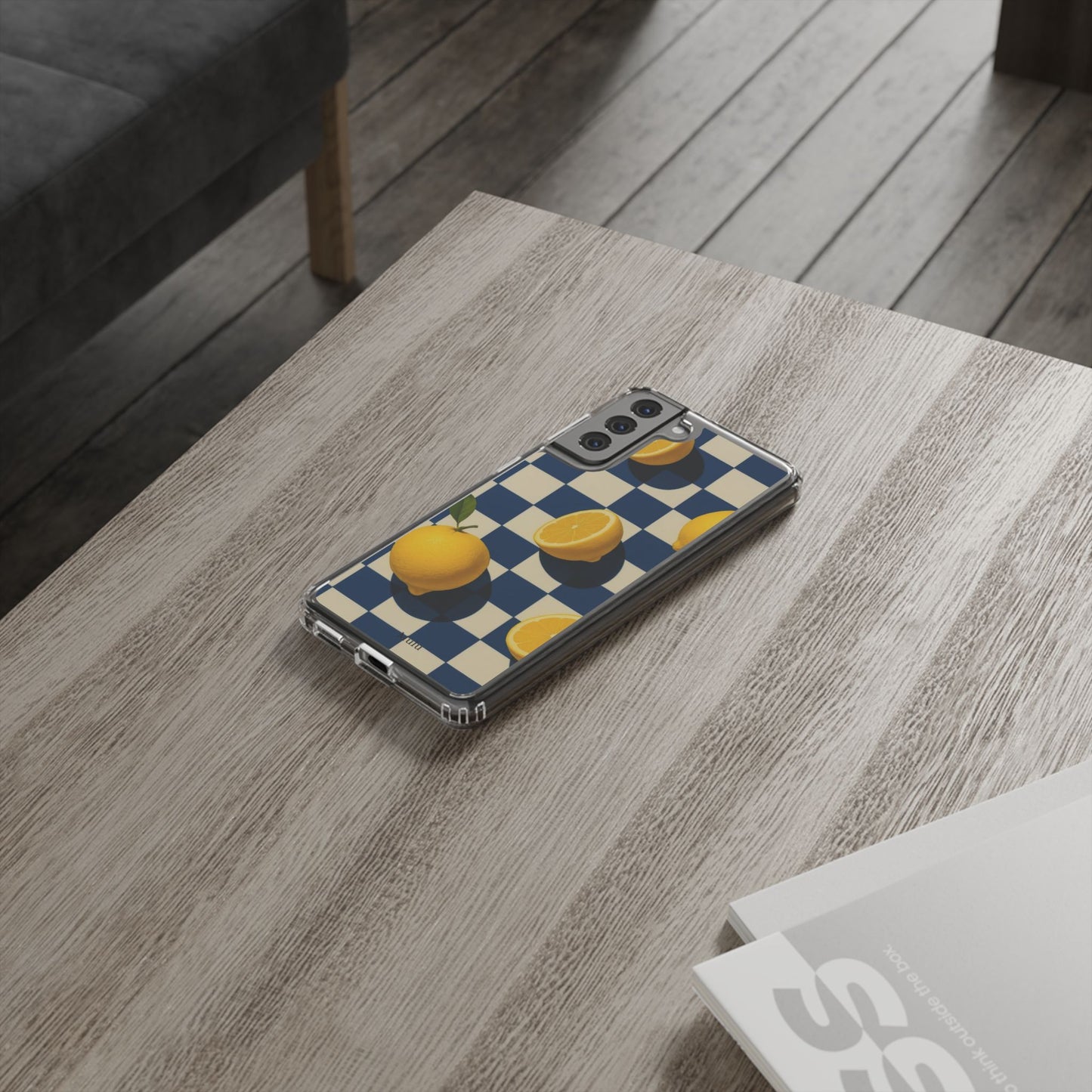 Clear Impact-Resistant Case — Retro Checkered Lemons Phone Case