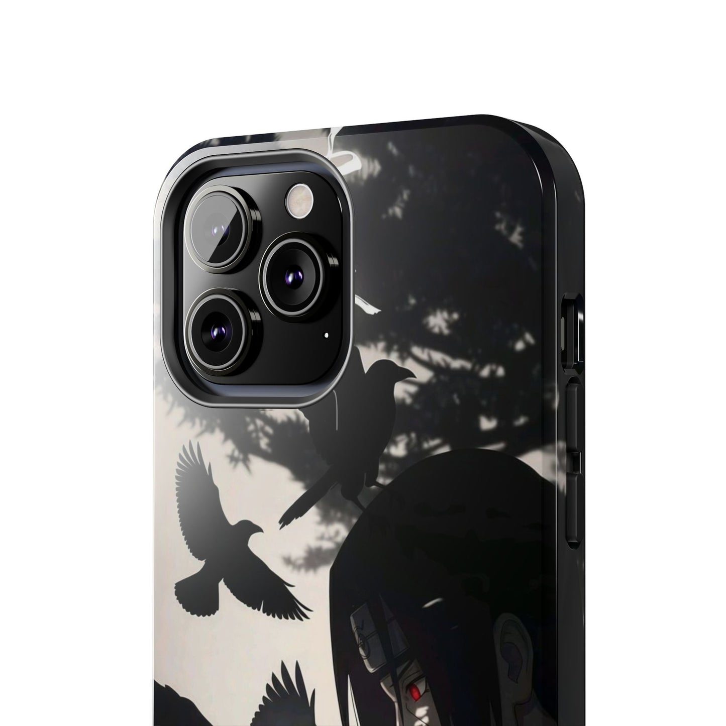 Anime Raven Silhouette Phone Case — Dark Red Eye Tough Protective Case