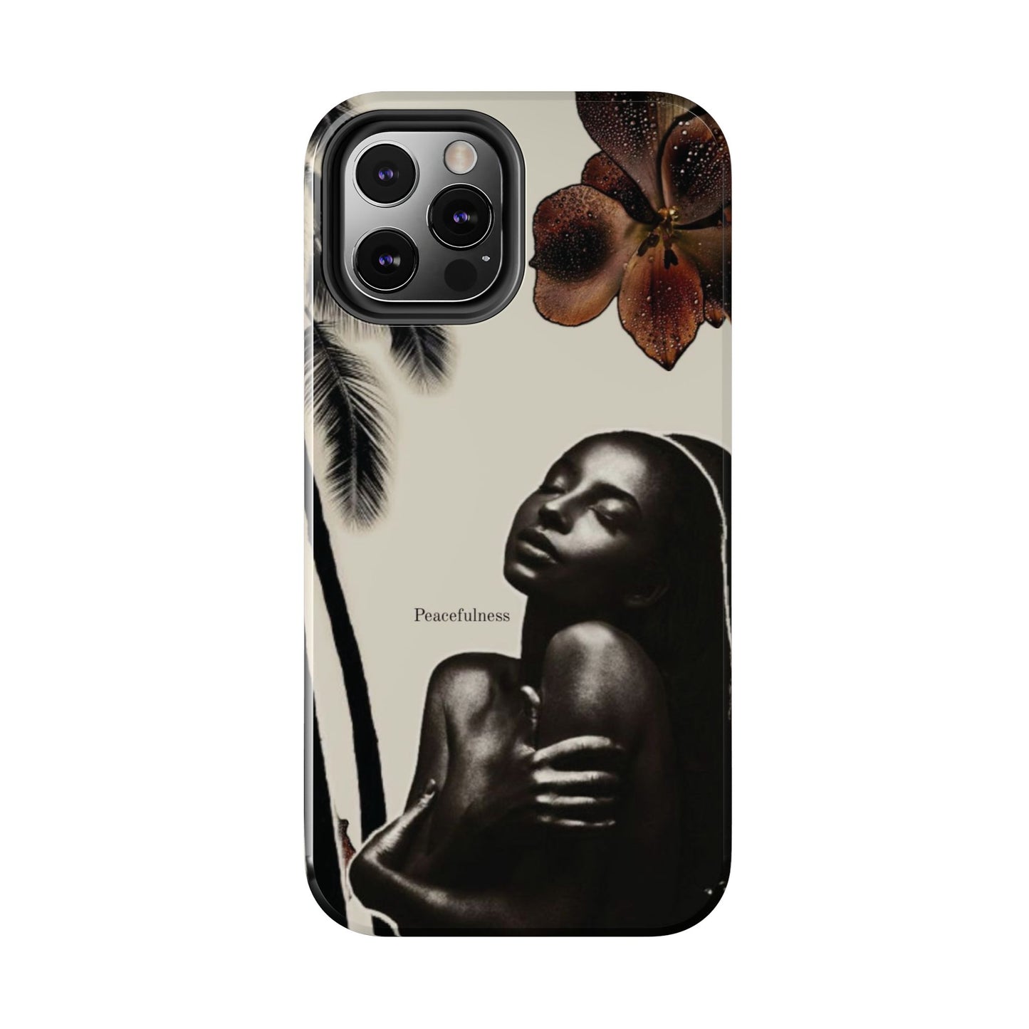 Tough Phone Case — "Peacefulness" Artistic Black Woman Floral Design