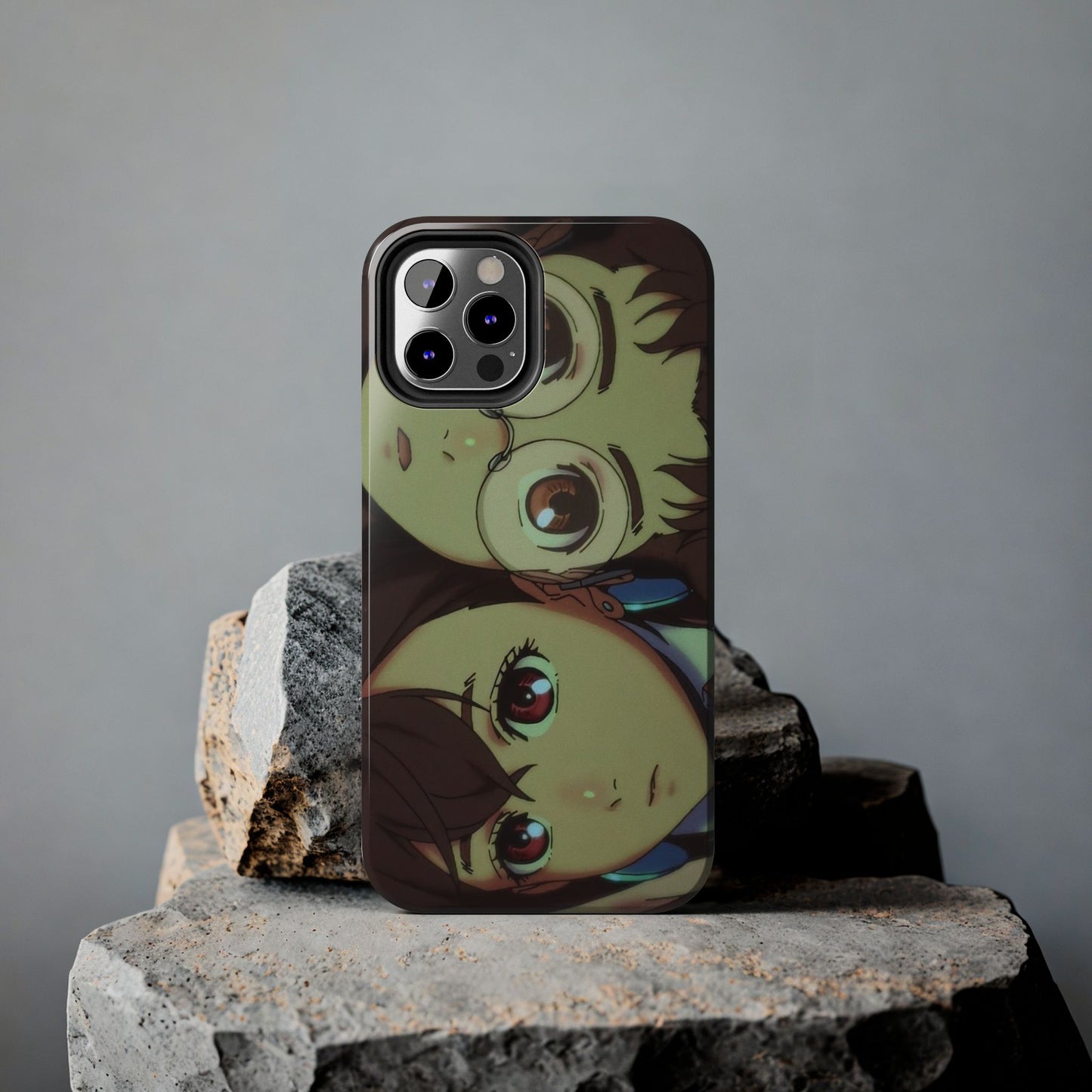 Anime Duo Tough Phone Case — Cute Chibi Sisters Protective Cover