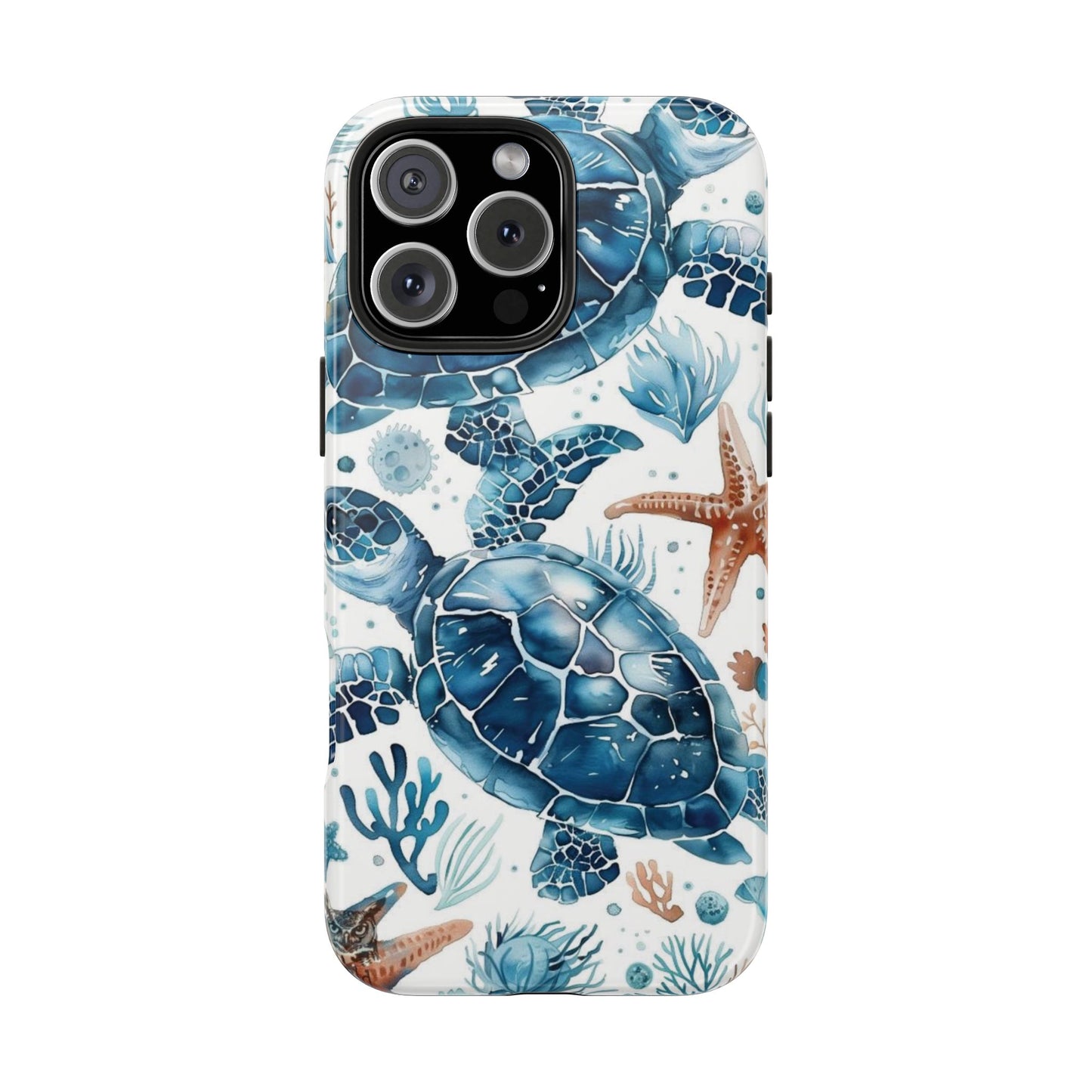 Sea Turtle Tough Phone Case — Blue Ocean Marine Life Protective Cover