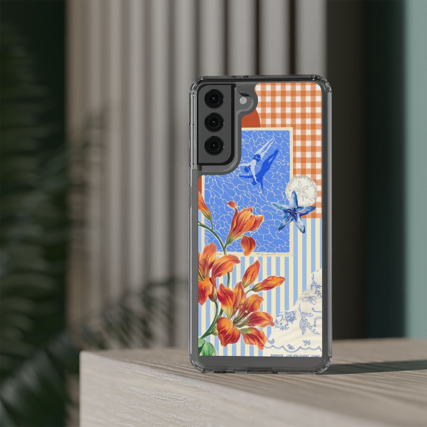 Floral Patchwork Clear Impact-Resistant Phone Case
