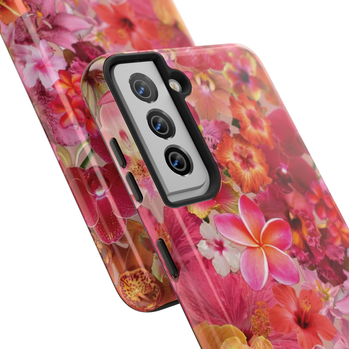 Tough Phone Case — Pink Tropical Floral Orchids Phone Cover
