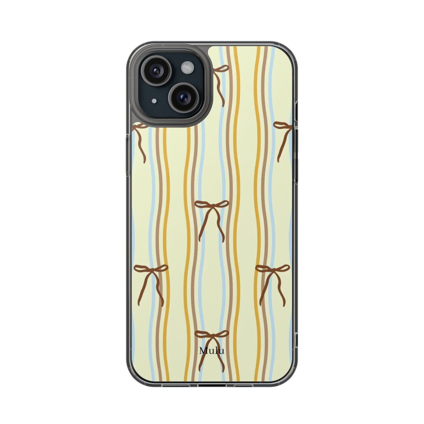 Ballet Ribbon Stripe Clear Impact Phone Case — Pastel Yellow Protective Cover