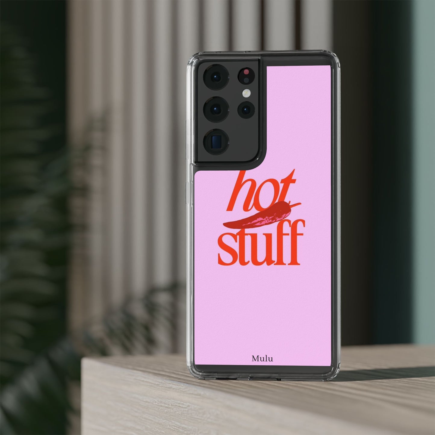 Hot Stuff Clear Impact Phone Case — Pink Retro Typography iPhone Cover