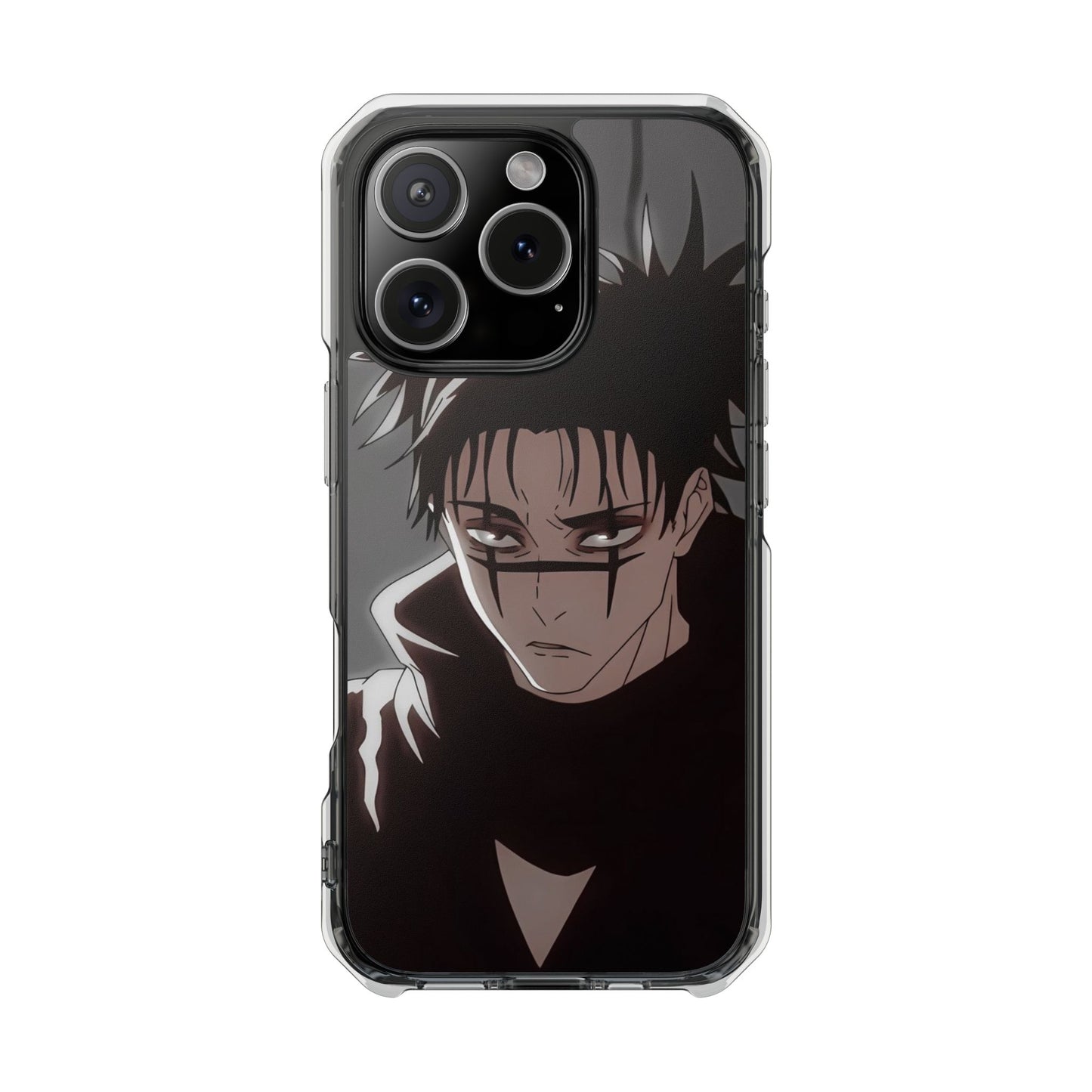 Clear Magnetic Phone Case — Dark Anime Character Design