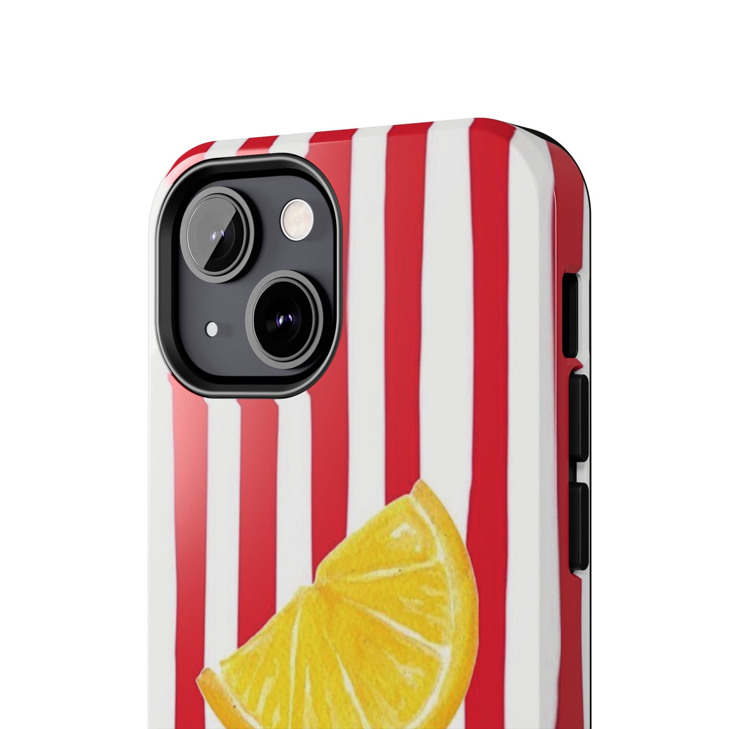 Lemon Slice Red & White Stripe Tough Phone Case