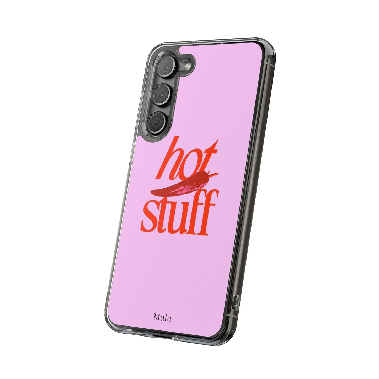 Hot Stuff Clear Impact Phone Case — Pink Retro Typography iPhone Cover