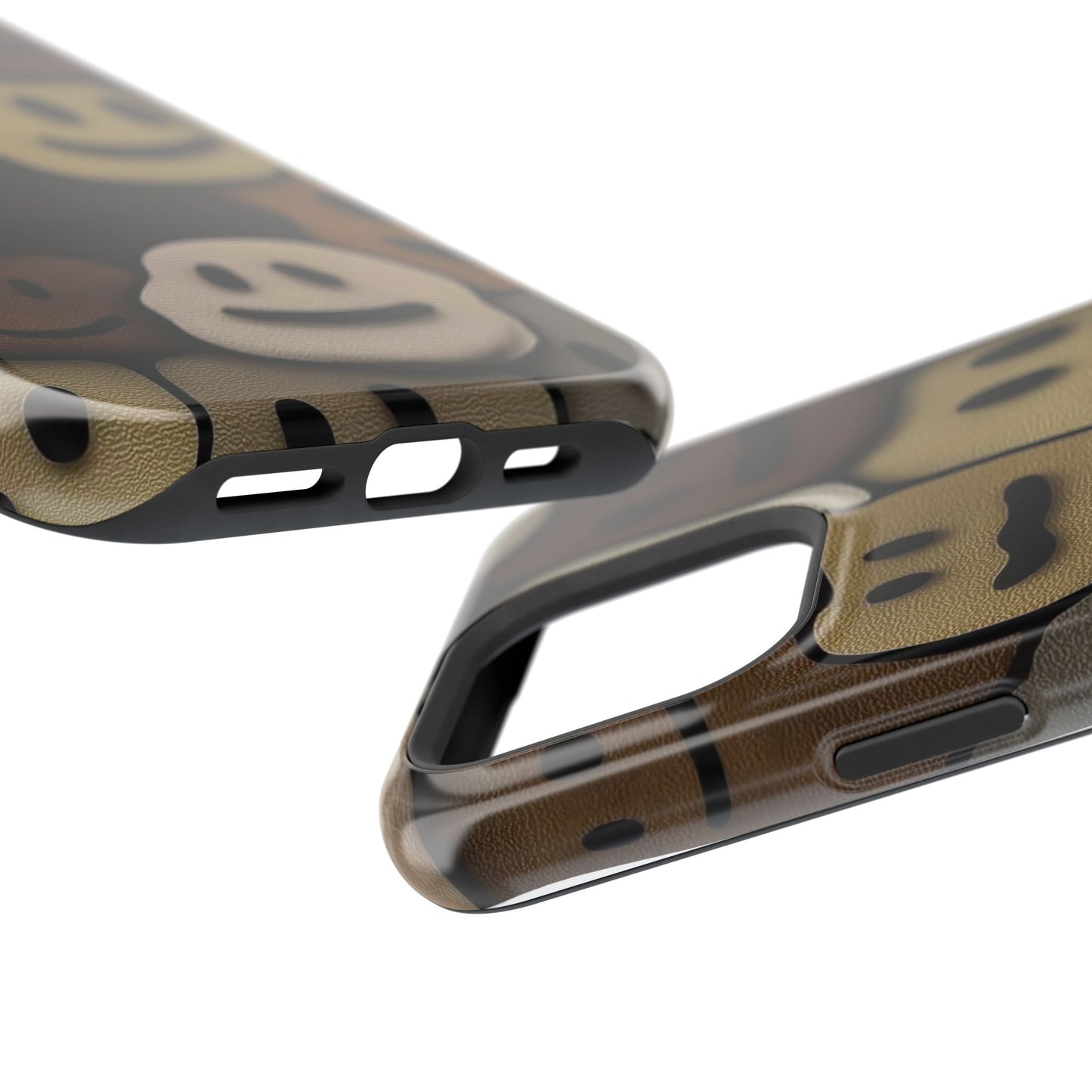 Magnetic Impact-Resistant Case — Brown Smiley Tile Phone Cover
