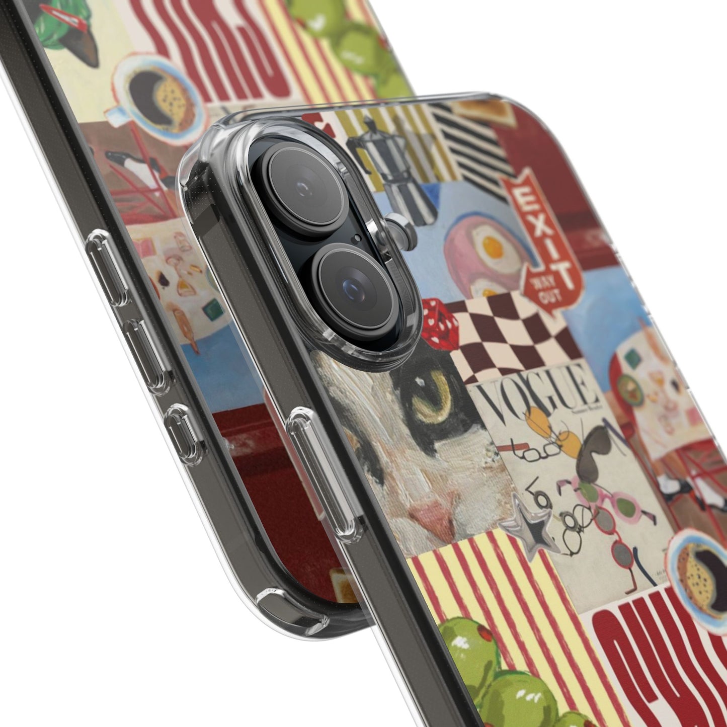 Collage Vintage Aesthetic Clear Impact-Resistant Phone Case