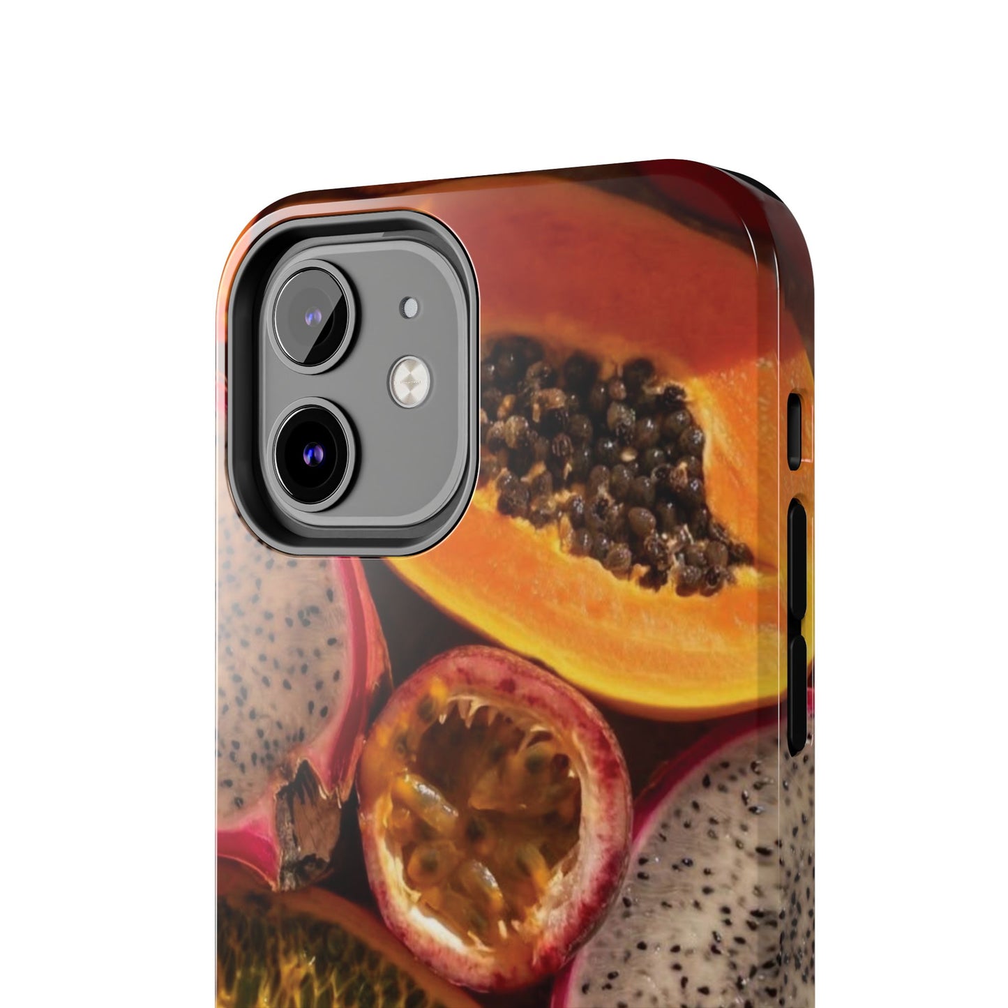 Tropical Fruit Tough Phone Case — Papaya & Dragon Fruit Design