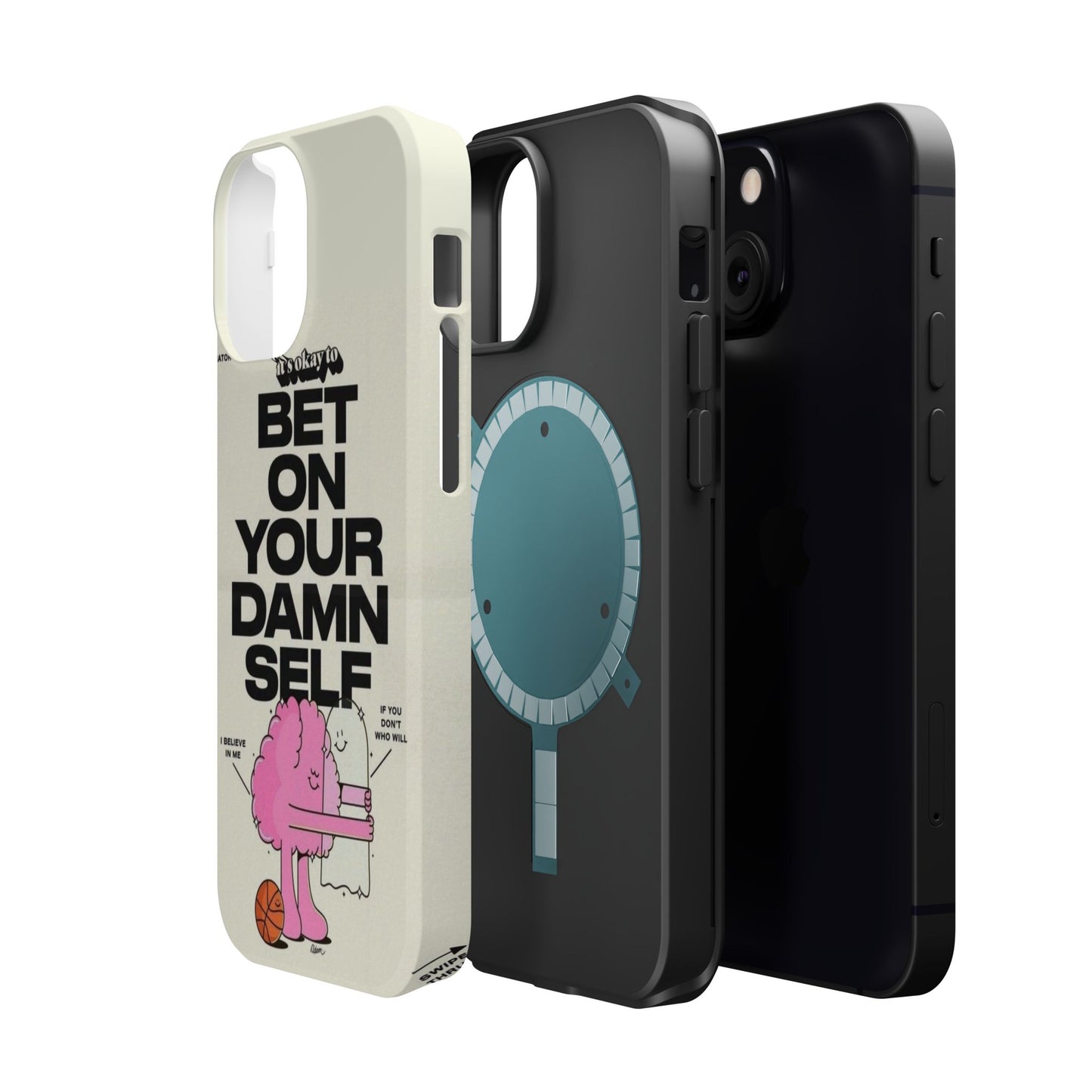 Magnetic Impact-Resistant Case — "Bet On Your Damn Self" Motivational Phone Cover