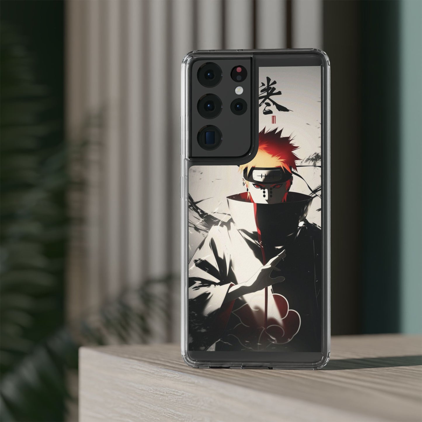 Clear Impact-Resistant Phone Case — Anime Akatsuki Shadow Design