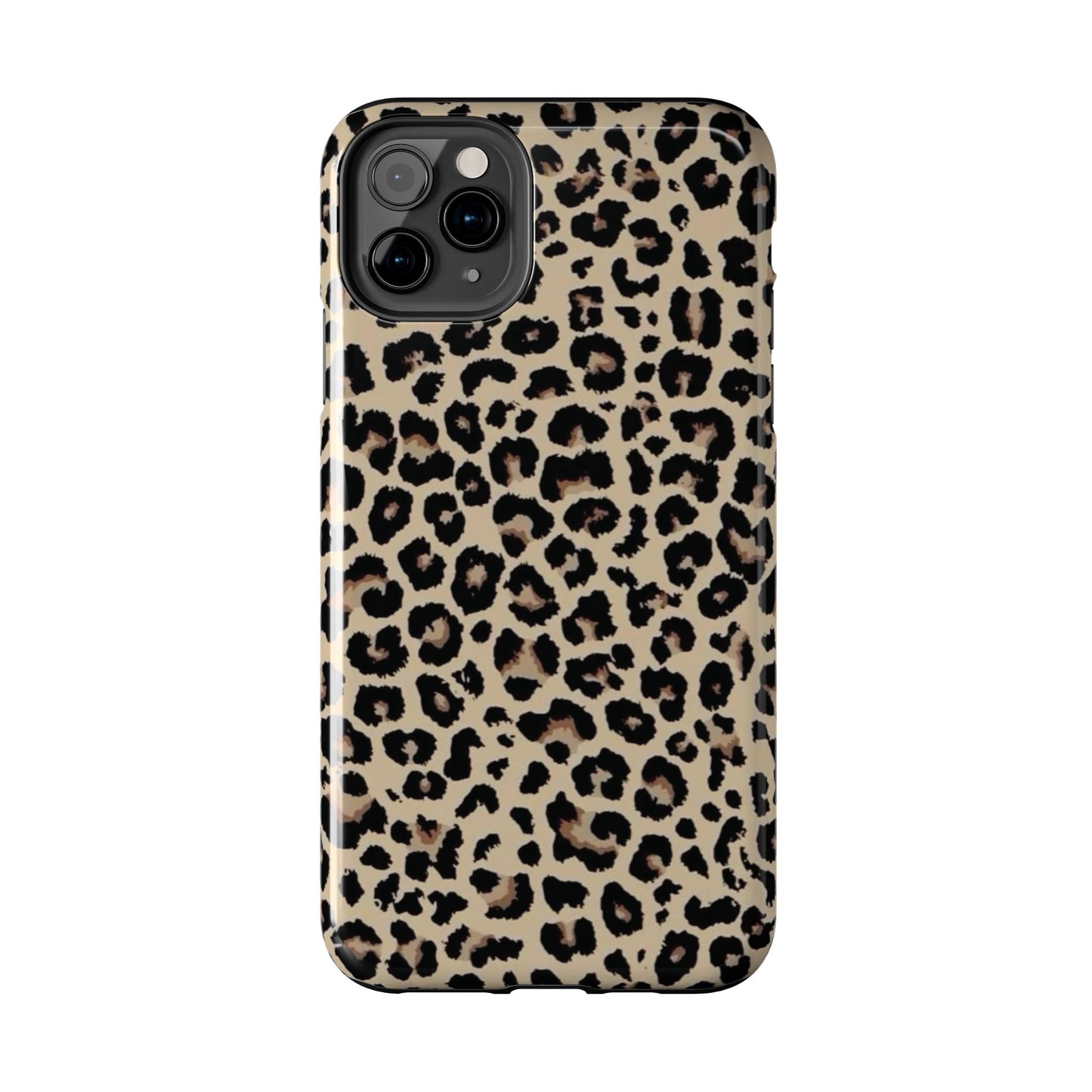 Leopard Print Tough Phone Case — Durable Protective iPhone Cover