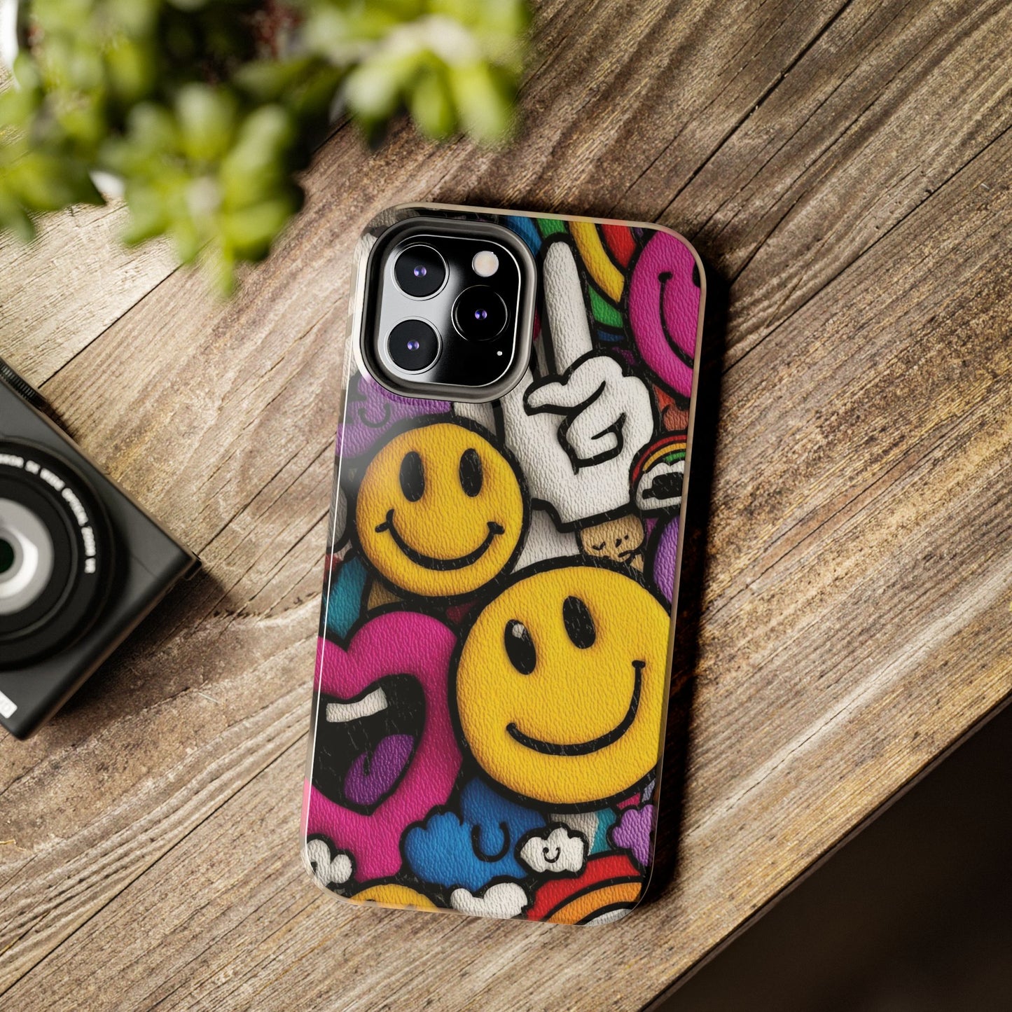 Smiley Graffiti Tough Phone Case – Colorful Urban Art Protection