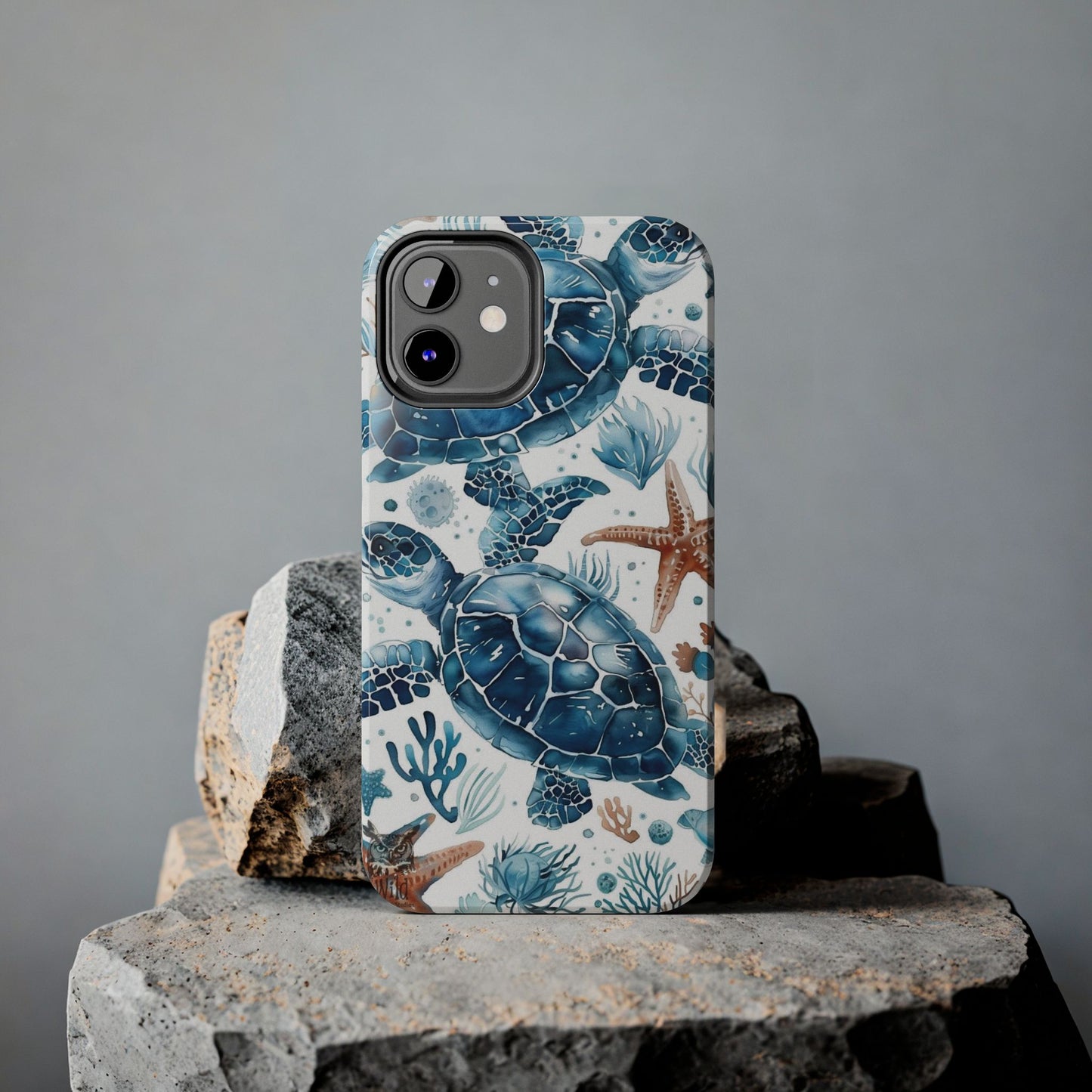 Sea Turtle Tough Phone Case — Blue Ocean Marine Life Protective Cover
