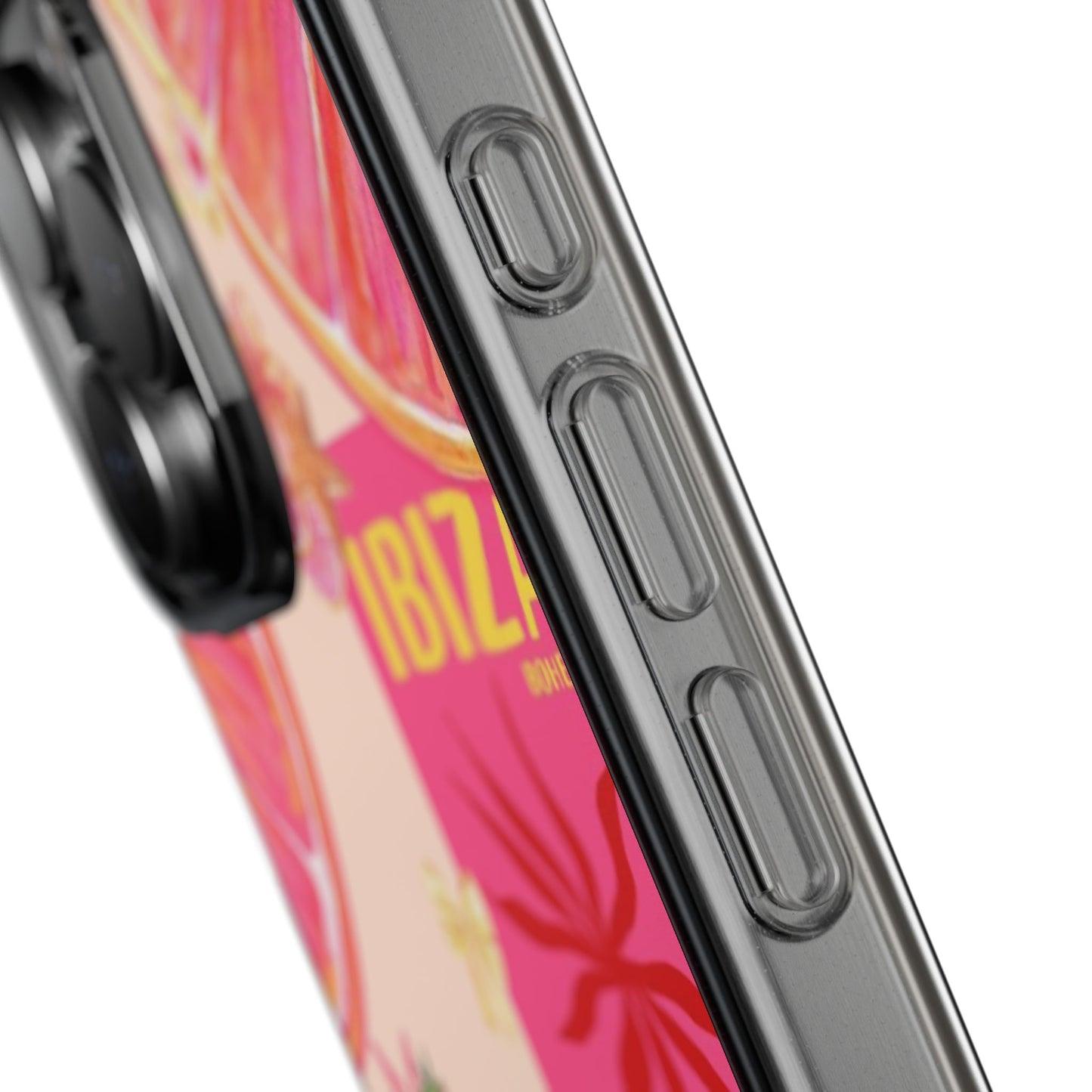 Clear Impact Phone Case — Pink Ibiza Citrus Floral Design
