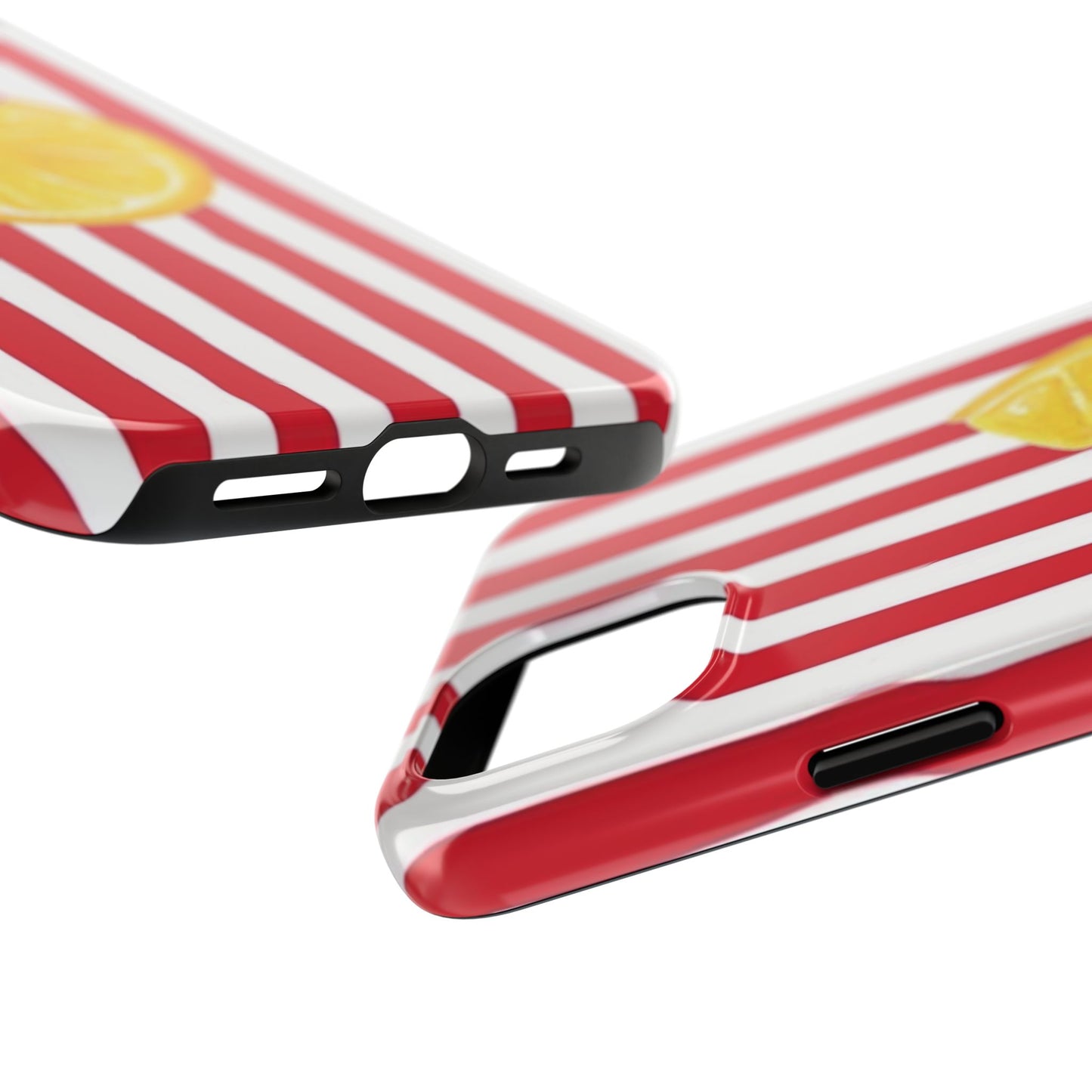 Lemon Slice Red & White Stripe Tough Phone Case