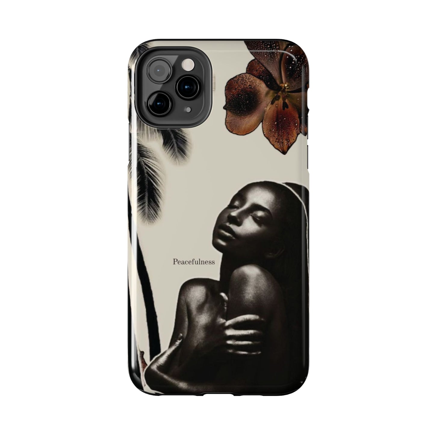 Tough Phone Case — "Peacefulness" Artistic Black Woman Floral Design