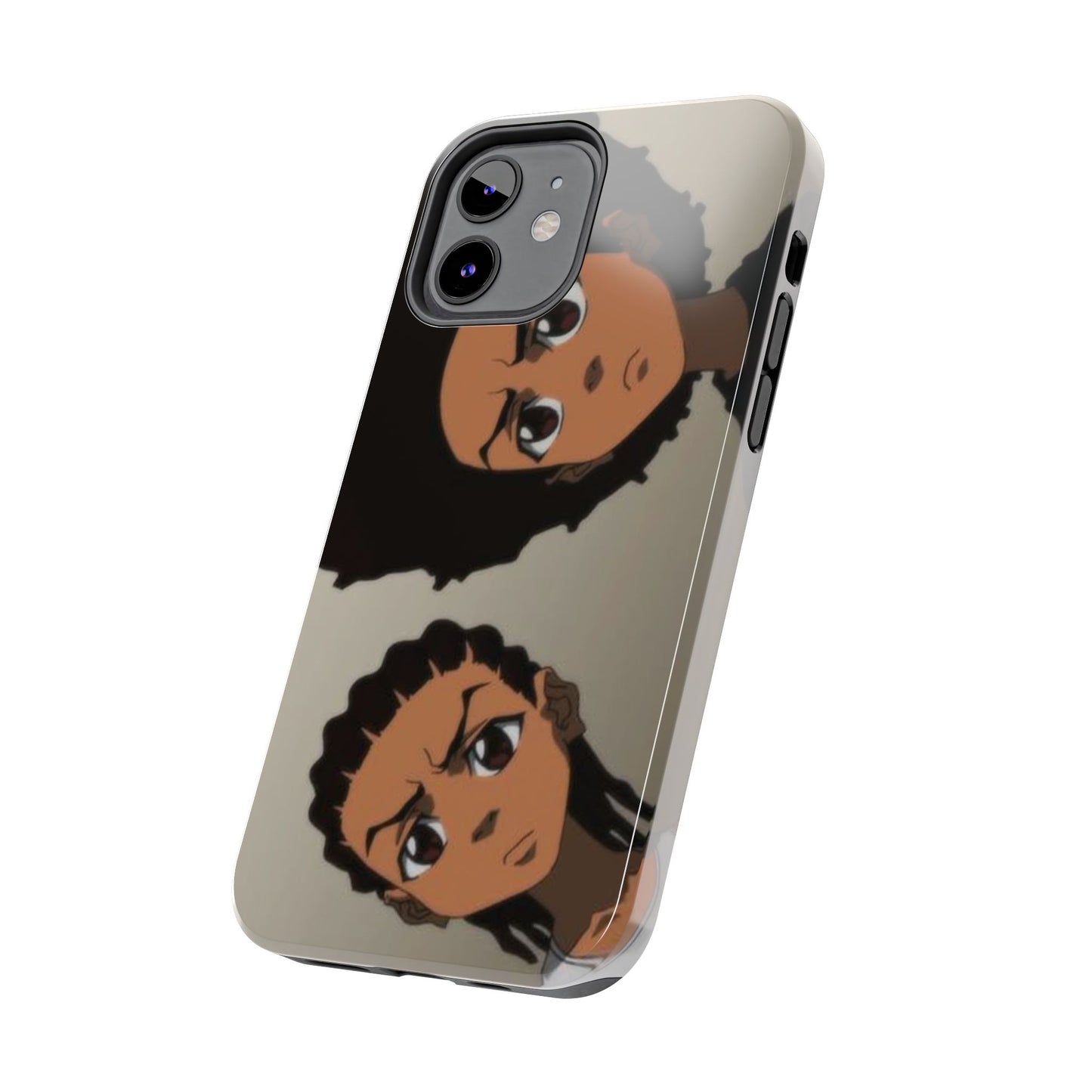 Tough Phone Case — Afro Anime Duo Face Design, Protective Shockproof Cover