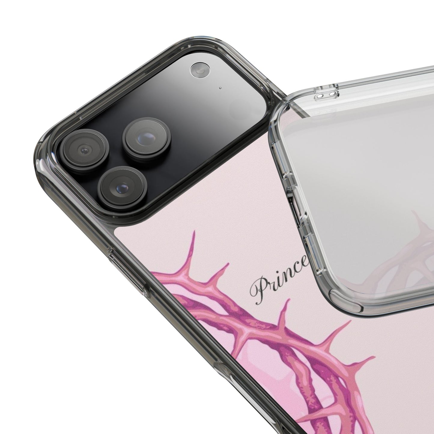 Phone Case — "Princess of God" Pink Crown of Thorns Clear Impact-Resistant Case