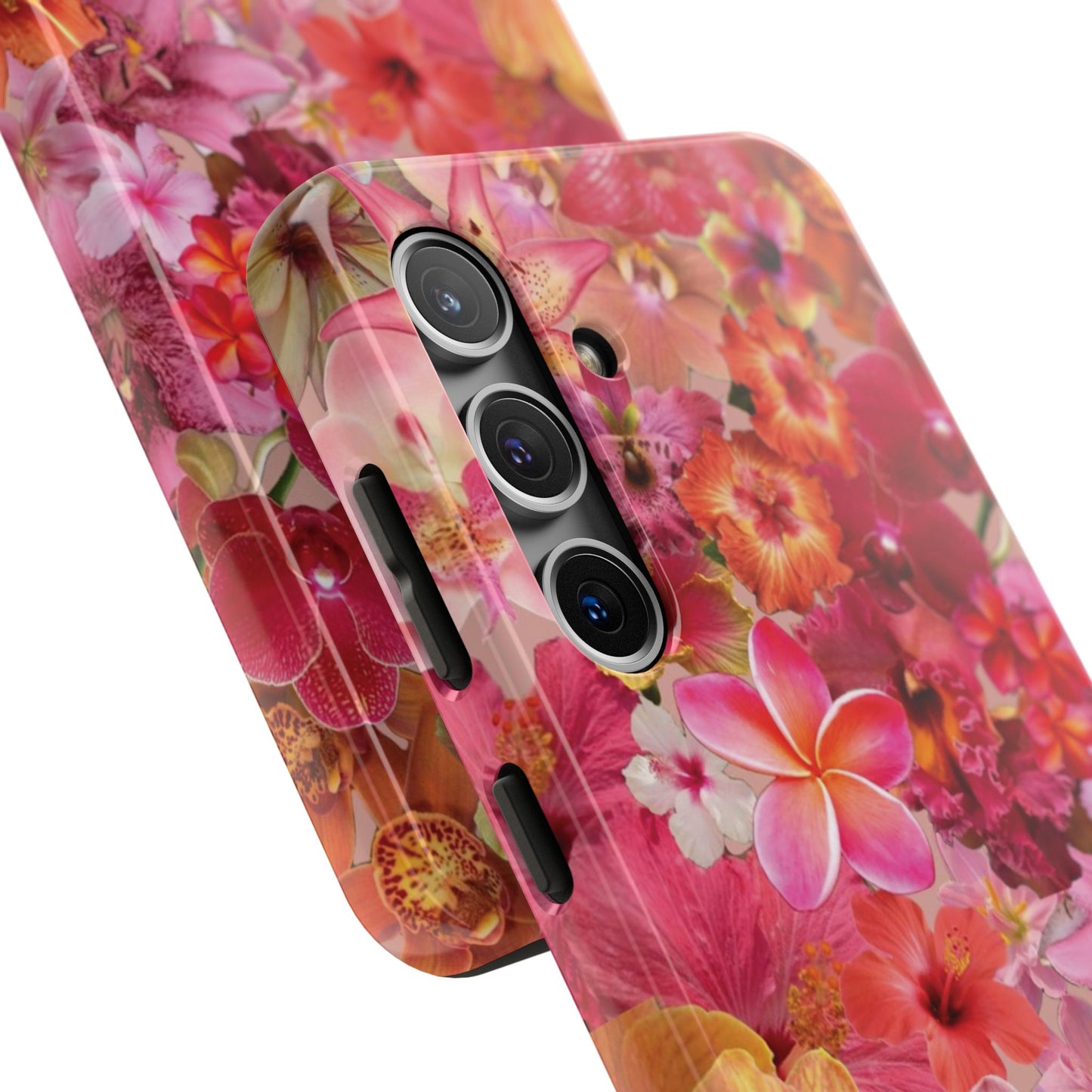 Tough Phone Case — Pink Tropical Floral Orchids Phone Cover