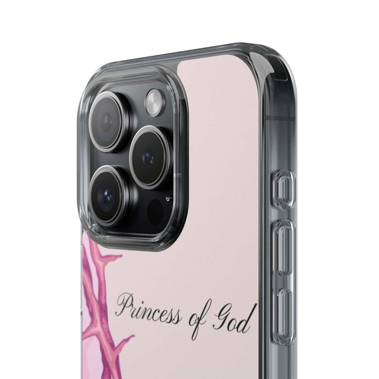 Phone Case — "Princess of God" Pink Crown of Thorns Clear Impact-Resistant Case