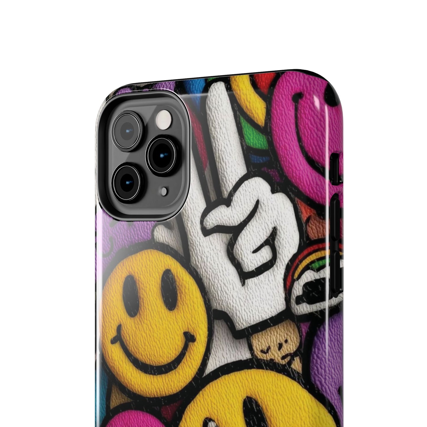 Smiley Graffiti Tough Phone Case – Colorful Urban Art Protection