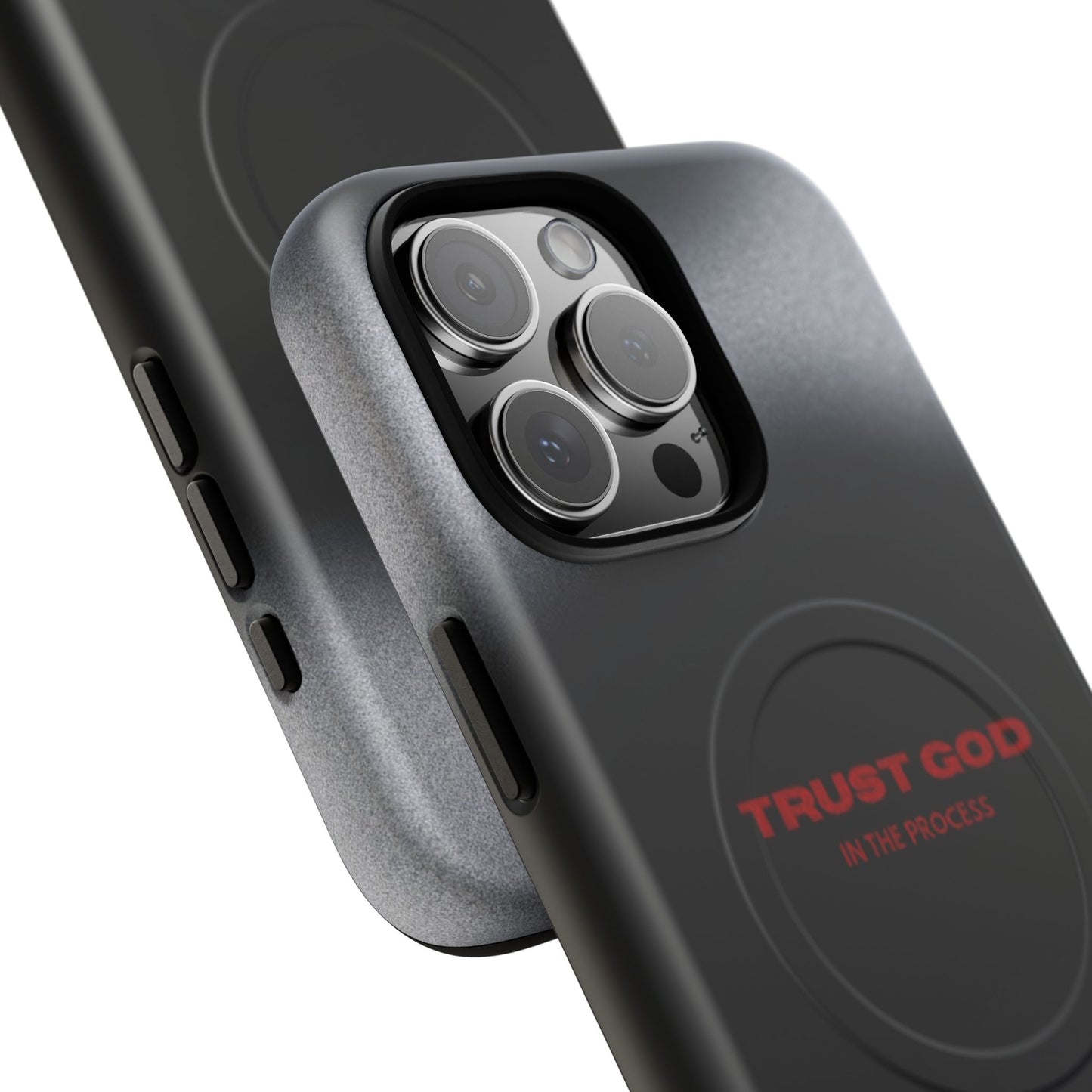 MagSafe Phone Case — "Trust God in the Process" Black Magnetic Tough Case