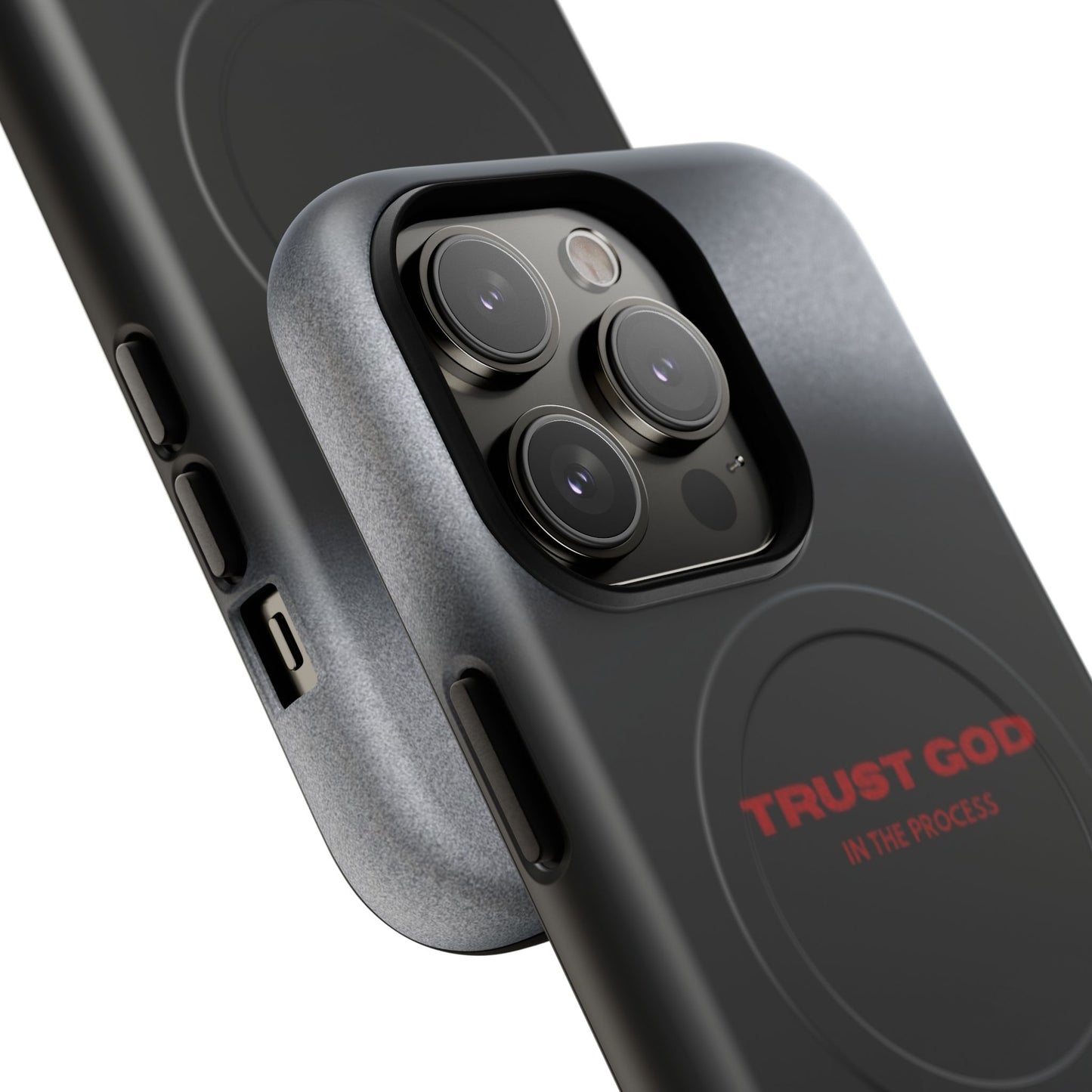MagSafe Phone Case — "Trust God in the Process" Black Magnetic Tough Case