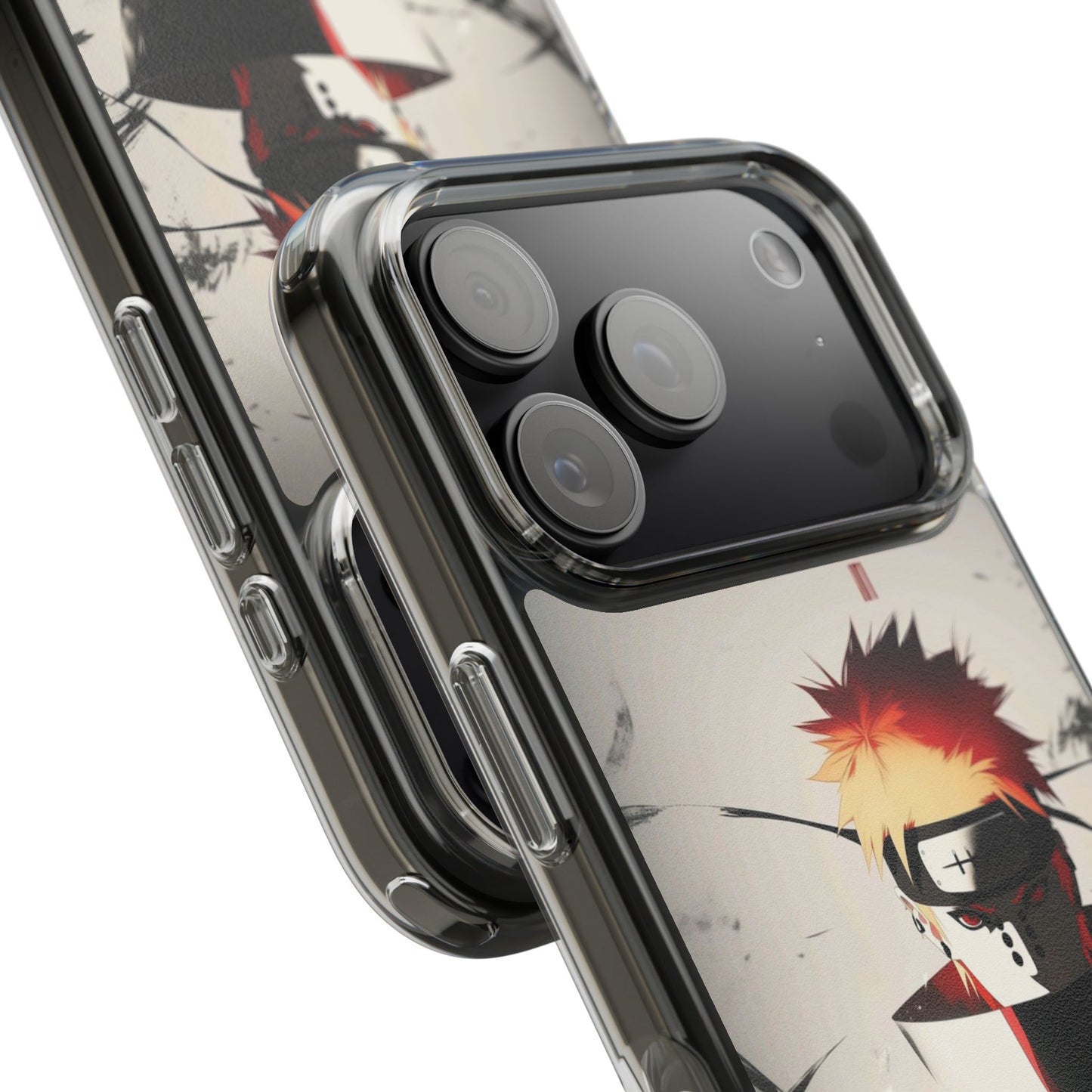 Clear Impact-Resistant Phone Case — Anime Akatsuki Shadow Design