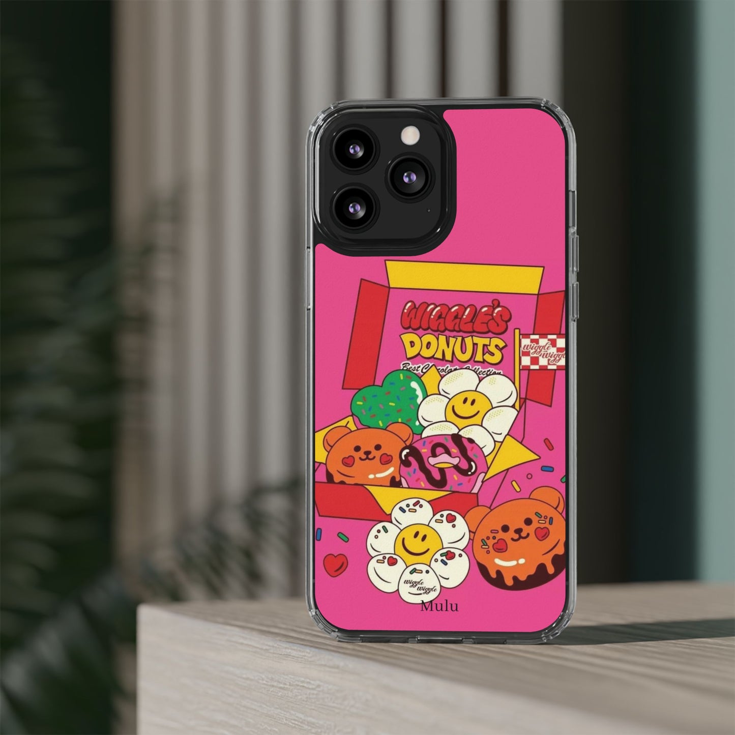 Donut Box Cute Phone Case — Clear Impact‑Resistant iPhone Cover with Smiling Donuts