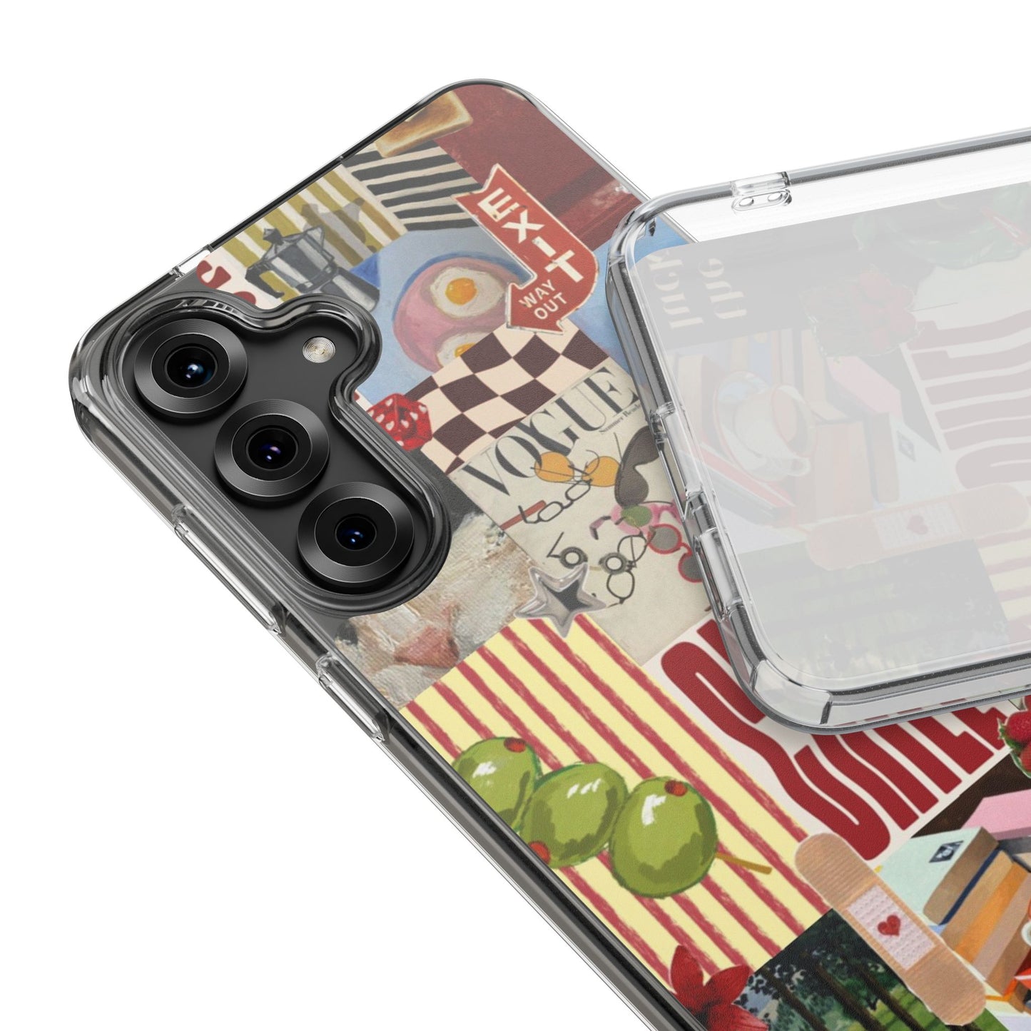 Collage Vintage Aesthetic Clear Impact-Resistant Phone Case