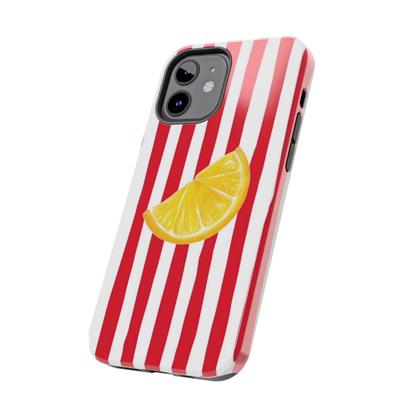 Lemon Slice Red & White Stripe Tough Phone Case