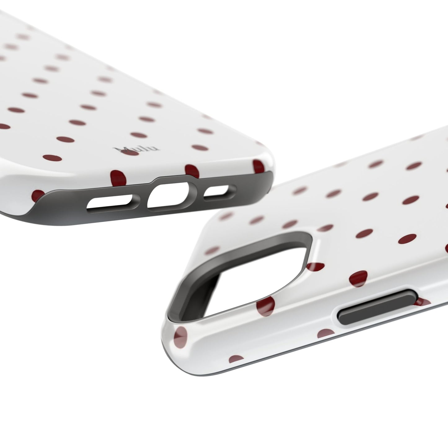 Polka Dot Magnetic Impact-Resistant Phone Case — Red Dots on White